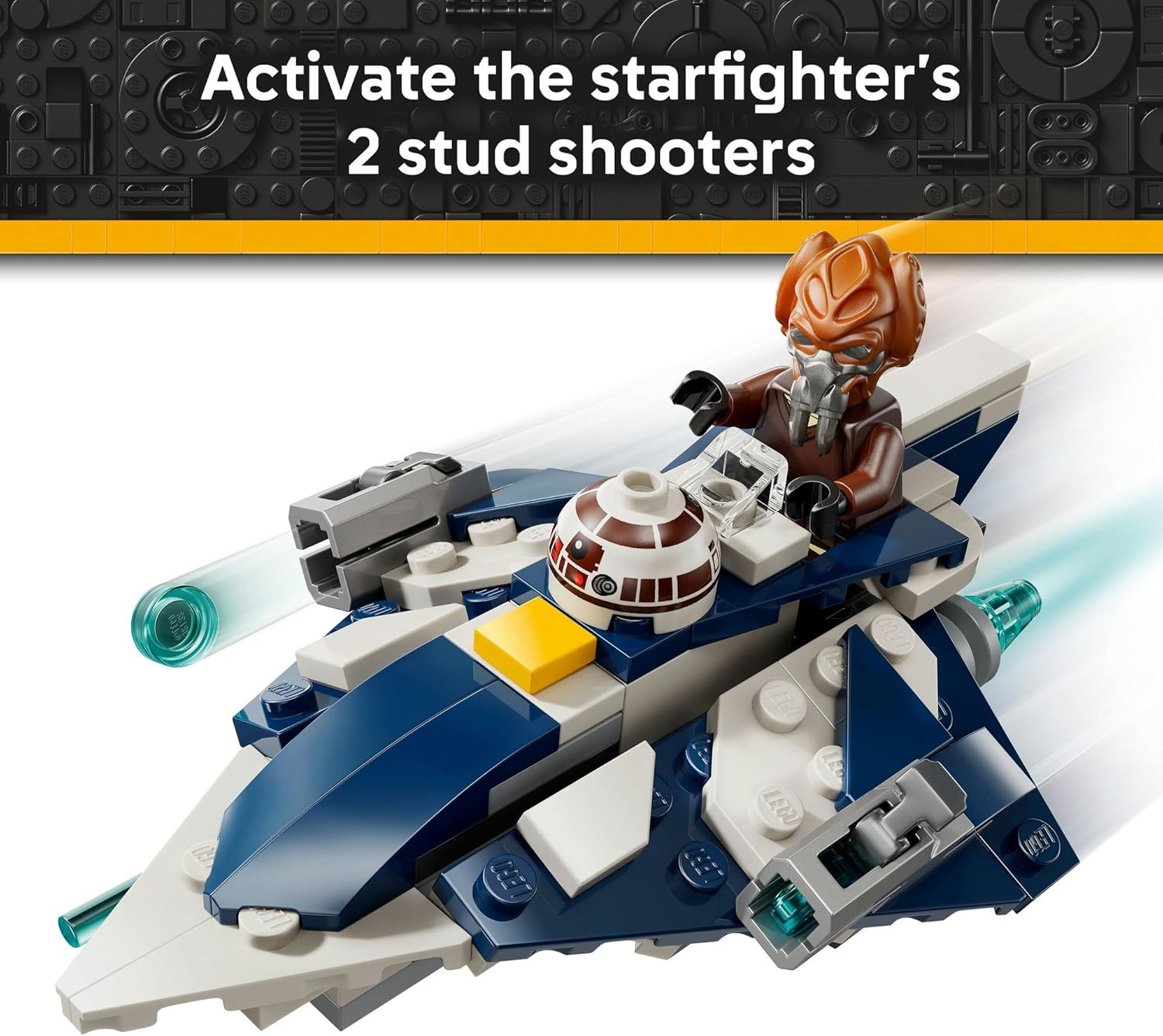 LEGO&reg; Star Wars: the Clone Wars&trade; Plo Koon&rsquo;S Jedi Starfighter&trade; Microfighter 75400 Collectible Building Toy for Kids, Toy for Boys, Girls and Fans Aged 6 Years Old and Up, Includes a Blue Lightsaber&trade; image number 3