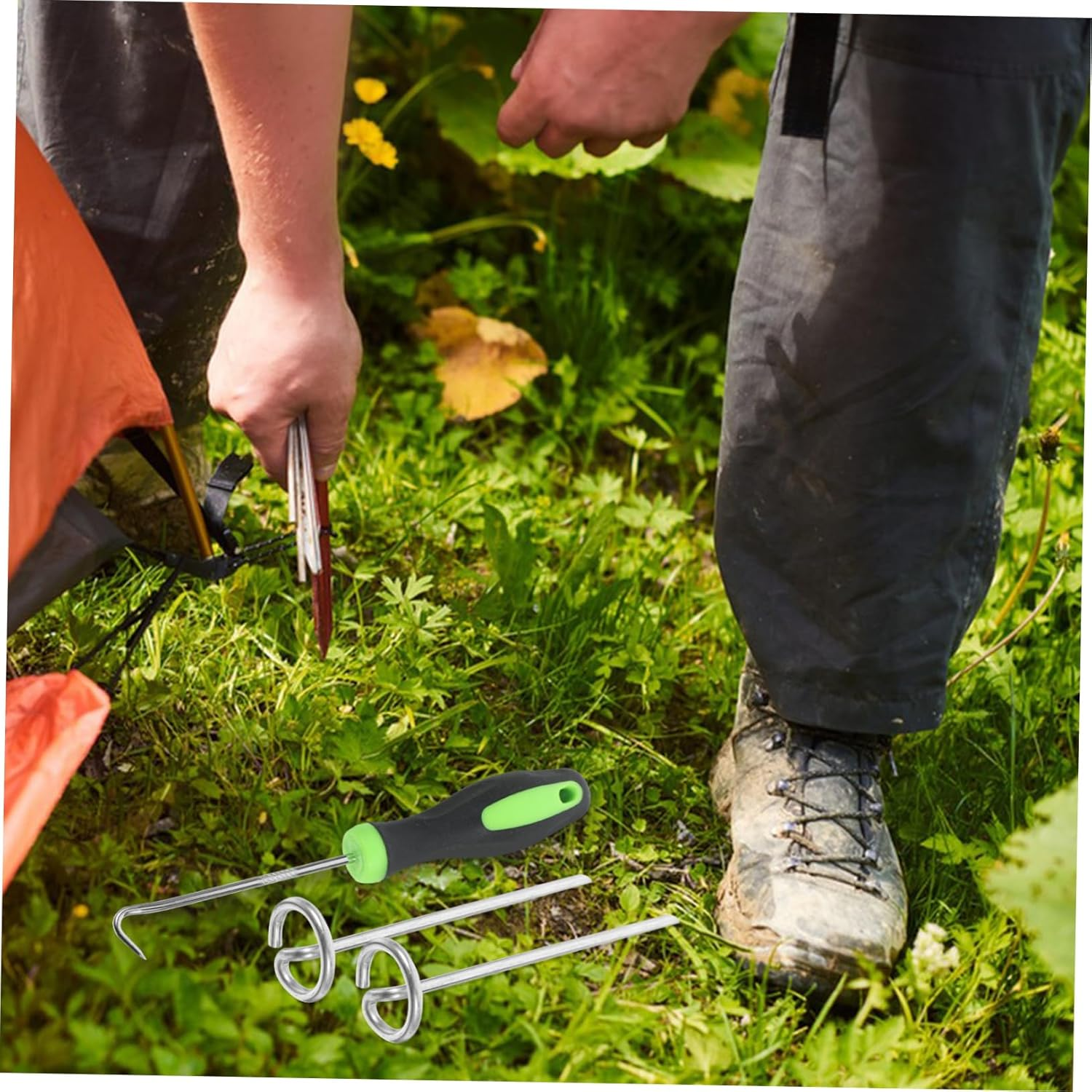 BESPORTBLE Ground Nail Hook Combination Garden Staples Thickened Top Landscape Pins for Plant Protection Anchors and Turf Installation Tools image number 6