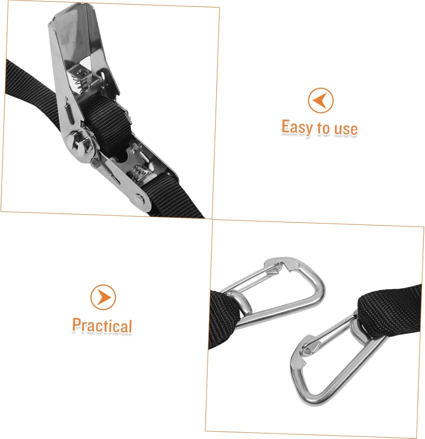 WOONEKY Stainless Steel Ratchet Rope Tightener Suitcase Luggage Connector Strap TSA Approved Luggage Straps for Suitcases image number 3