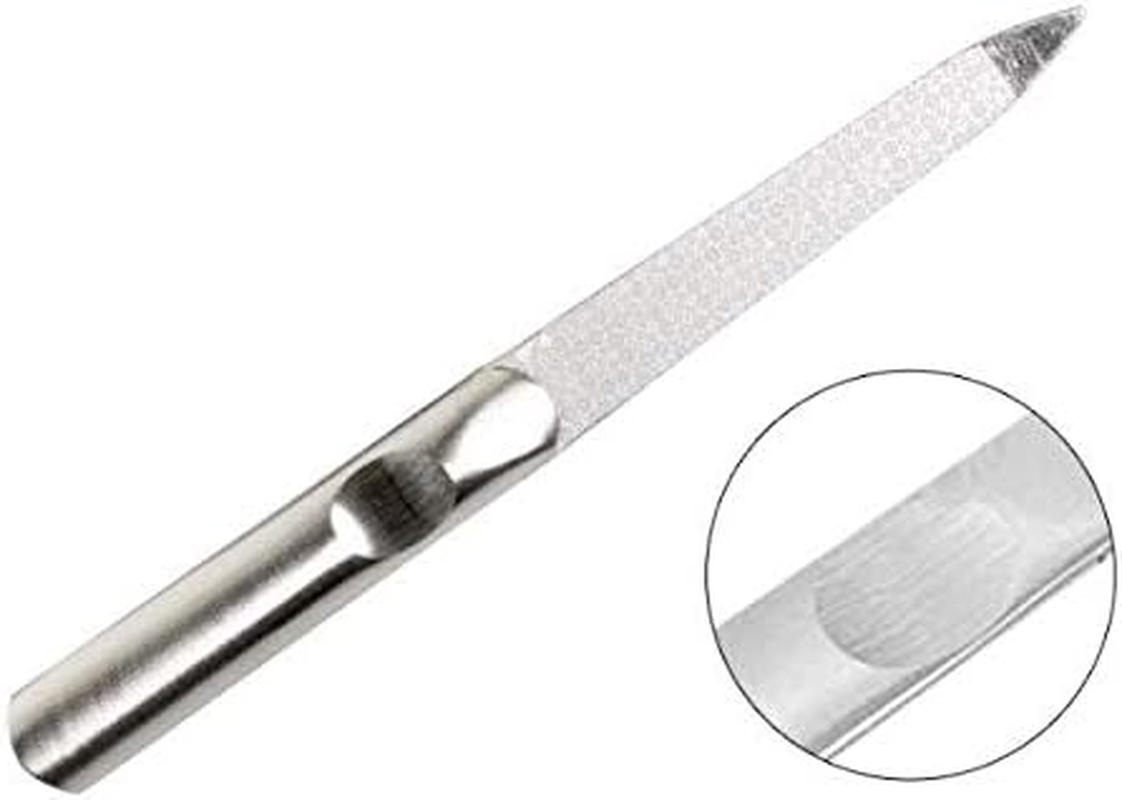 2Pcs Stainless Steel Nail File Professional Double Sides Washable for Acrylic Nails for Nail Art DIY or Nail image number 1