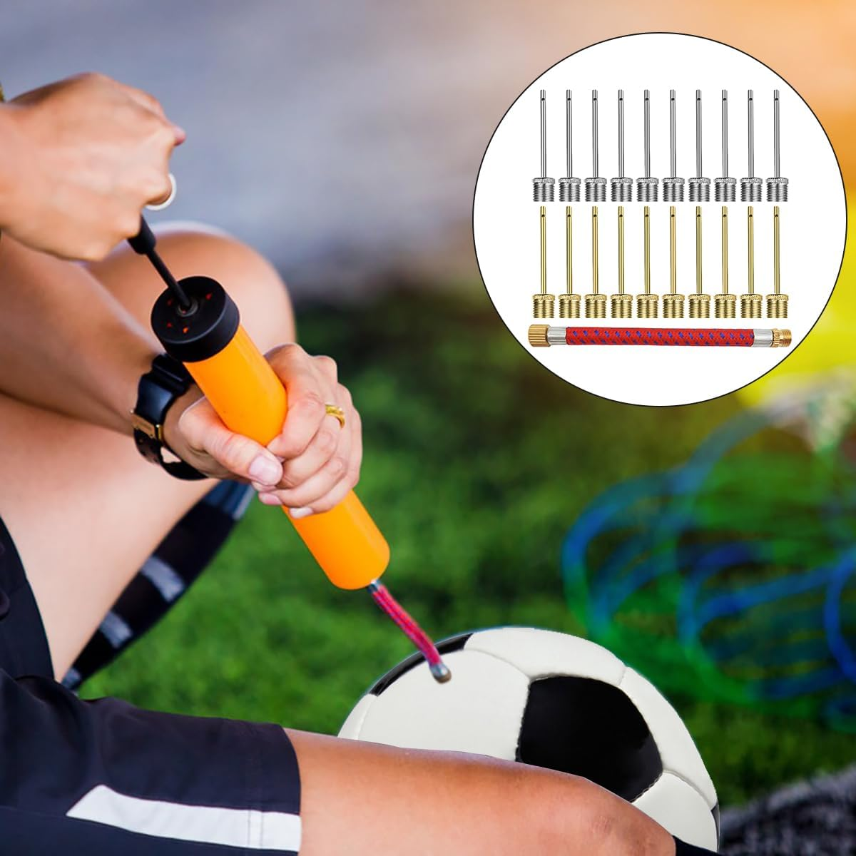 40 Pack Ball Pump Inflation Needle, Stainless Steel Air Pump Needle, with a Pump Needle Adaptor Hose, Inflate Pump Needle for Football Basketball Soccer Volleyball Rugby and Other Sports Balls image number 5