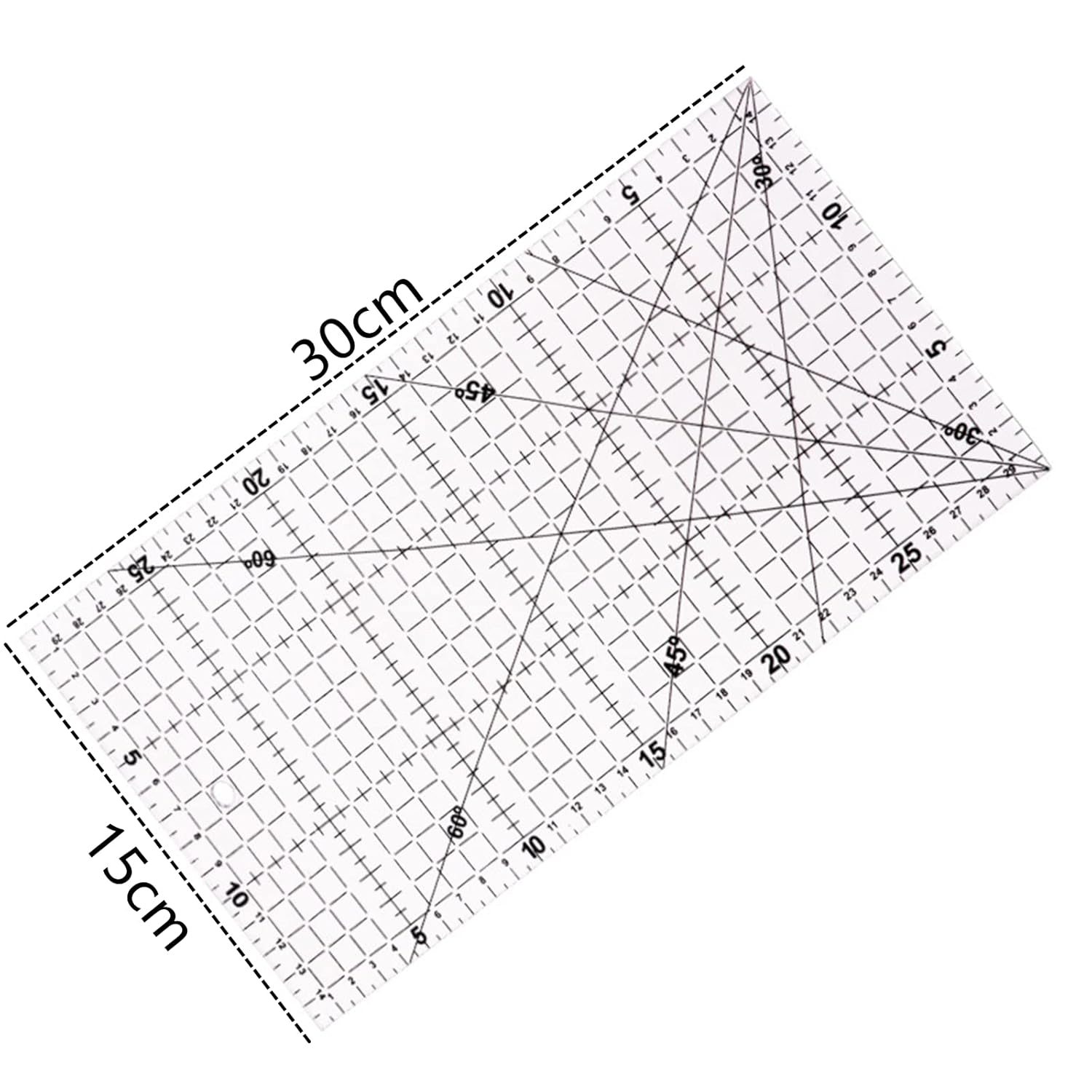 WVRLY Quilting Ruler Acrylic Ruler Anti-Slip Sewing Ruler Patchwork Ruler Metric Ruler Laser Cut Ruler for Quilting Supplies Patchwork Square Quilting Accessories, DB22072205 image number 6