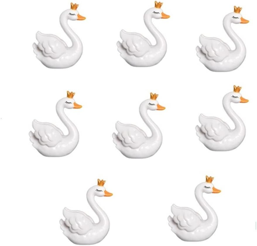 8Pcs White Swan Plastic Animal Small Statue, Miniature Figurines Swan Model Fairy Garden Landscape DIY Crafts Ornament Accessories image number 4