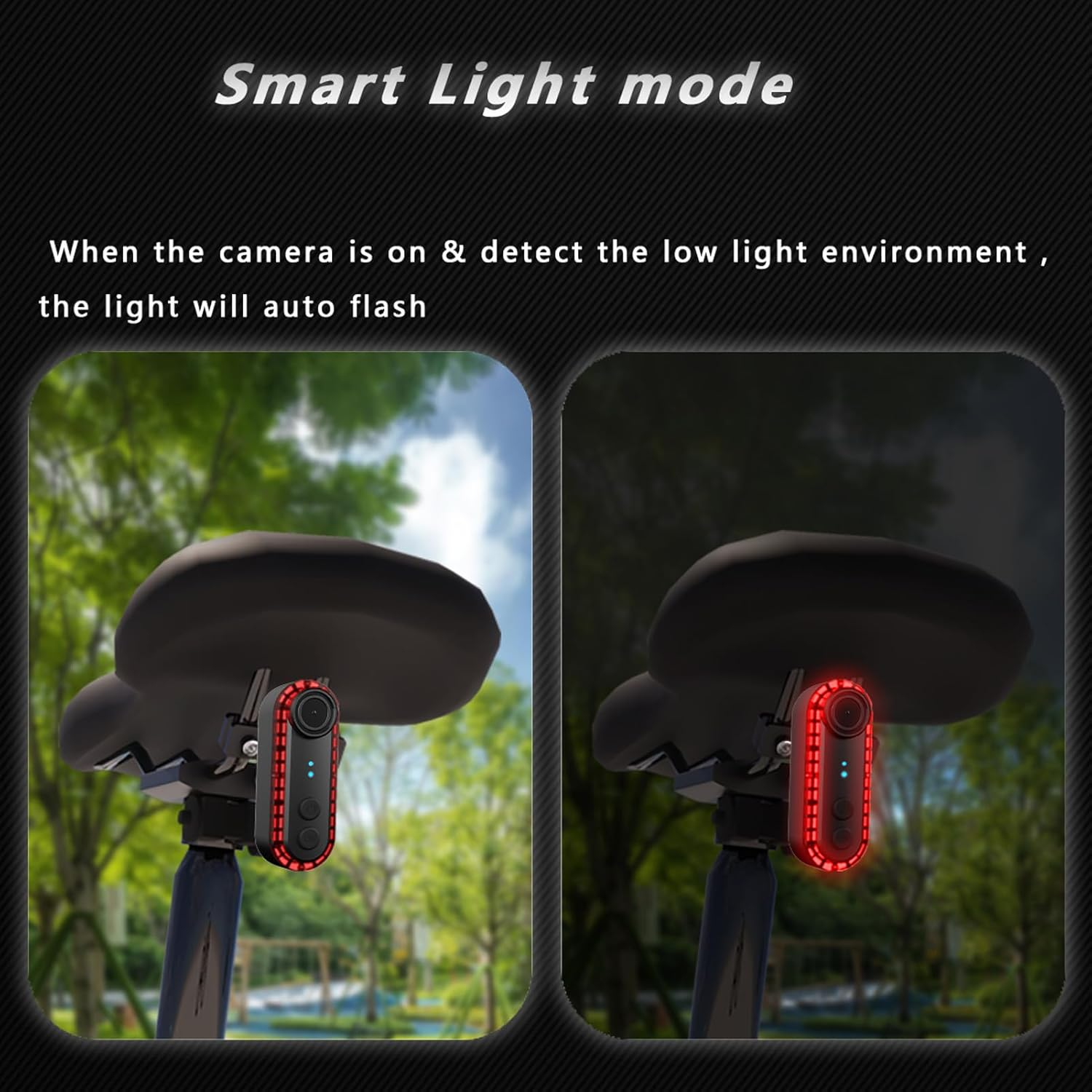 Bike Rear View Camera with 6 Lighting Modes Tail Light, 1080P 150&deg; Wide Angle | IPX6 Water Proof | 3500Mah | Rear Cycling Camera 180&deg; Adjustable Mount 6 Hours Endurance image number 6