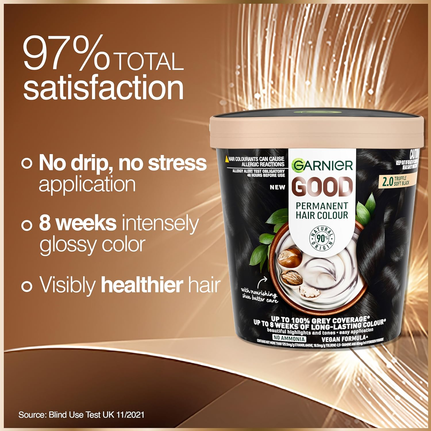 Garnier GOOD Permanent Hair Colour 2.0 Truffle Soft Black - Cacao Brown image number 4
