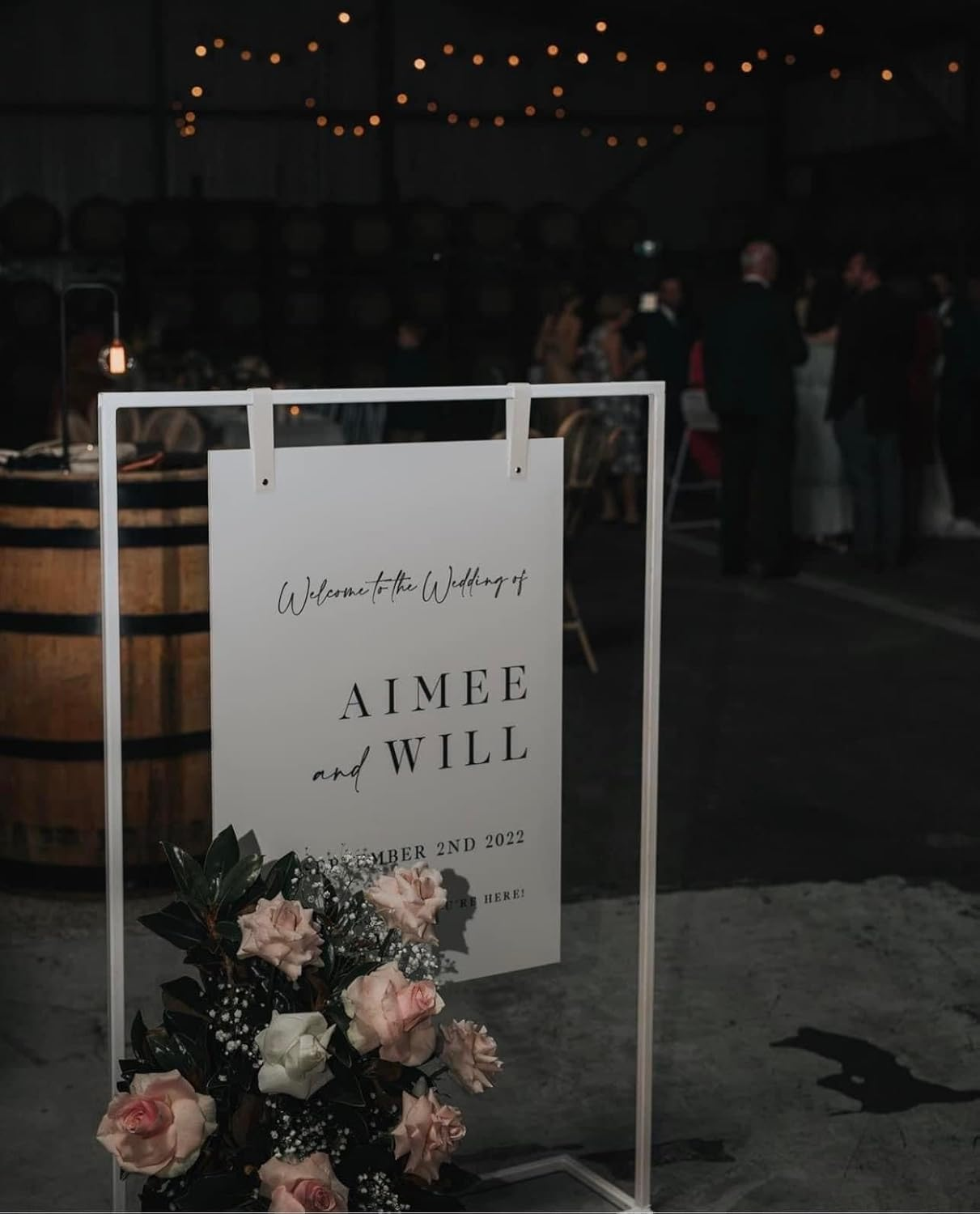 Leather Sign Straps for Hanging Sign, Welcome Sign, Wedding Sign, Engagement Sign, Event Display Sign, Seating Chart, Ceremony, Acrylic, Foamboard, Frame (White) image number 1