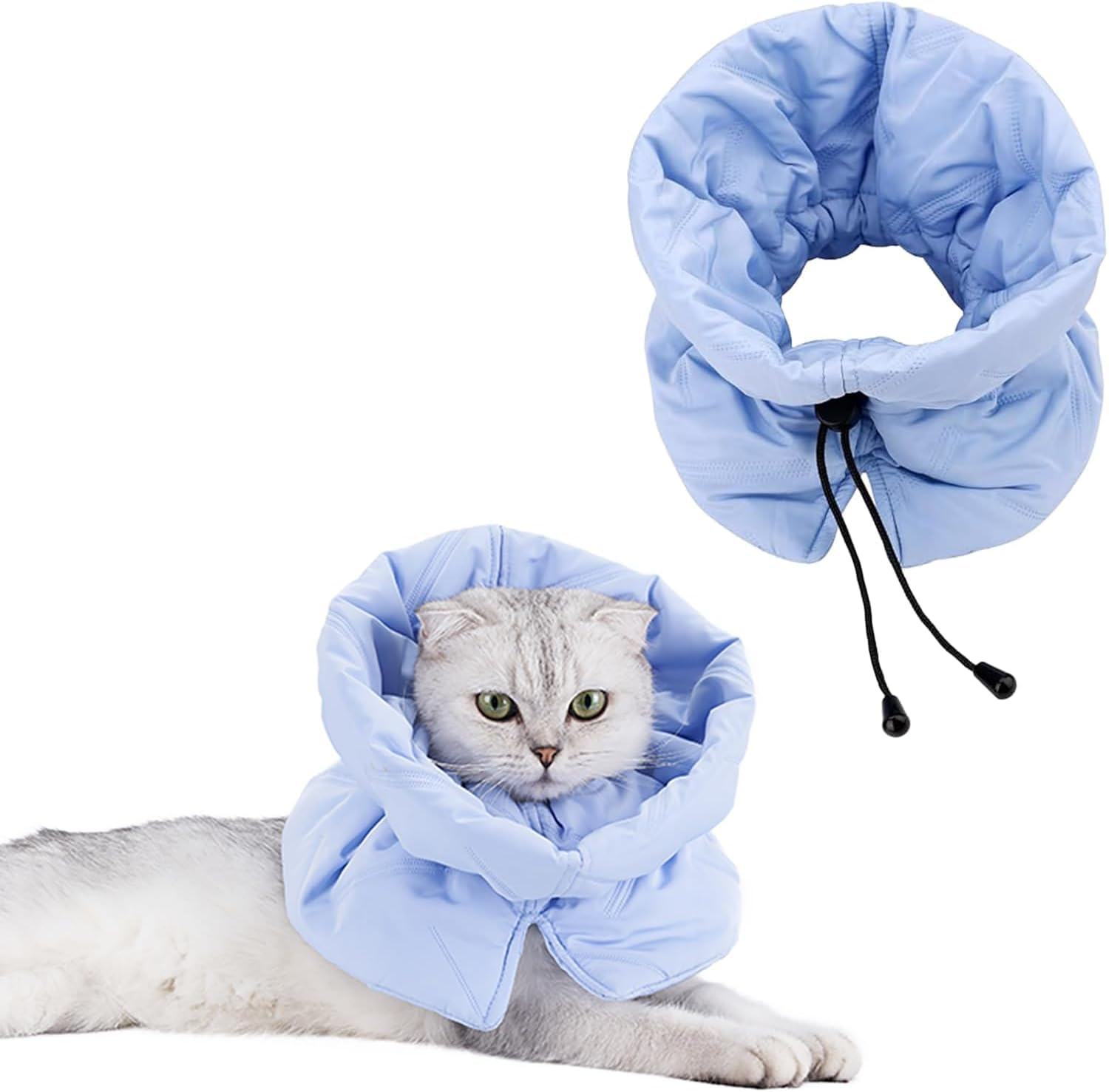 Cat Recovery Collar,Soft Adjustable Cone Alternative, Lightweight & Waterproof Post-Surgery Collar for Cats & Dogs, Prevents Licking Wounds for Safe Skin Protection (Pink, S)