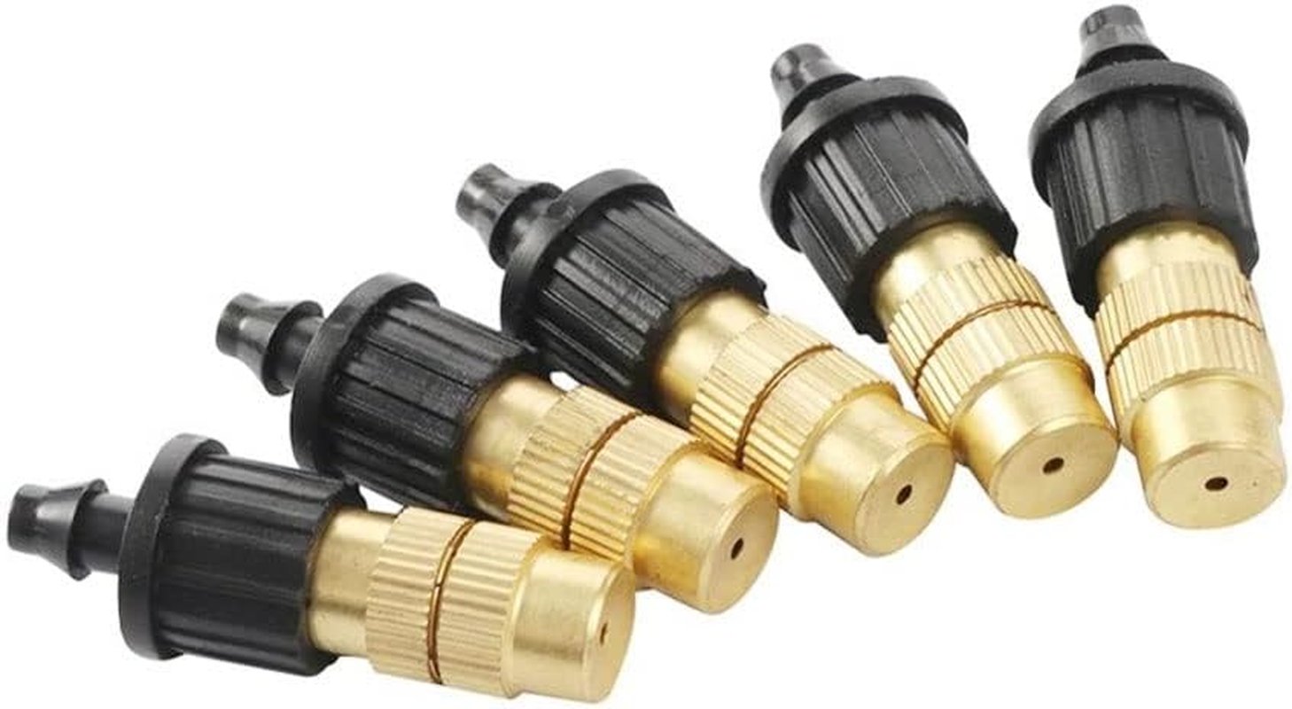 5 Pcs 4Mm Adjustable Barbed Copper Sprayer, for Gardening Water Irrigation Misting Sprinkler Cooling Humidify Disinfection Sprayer