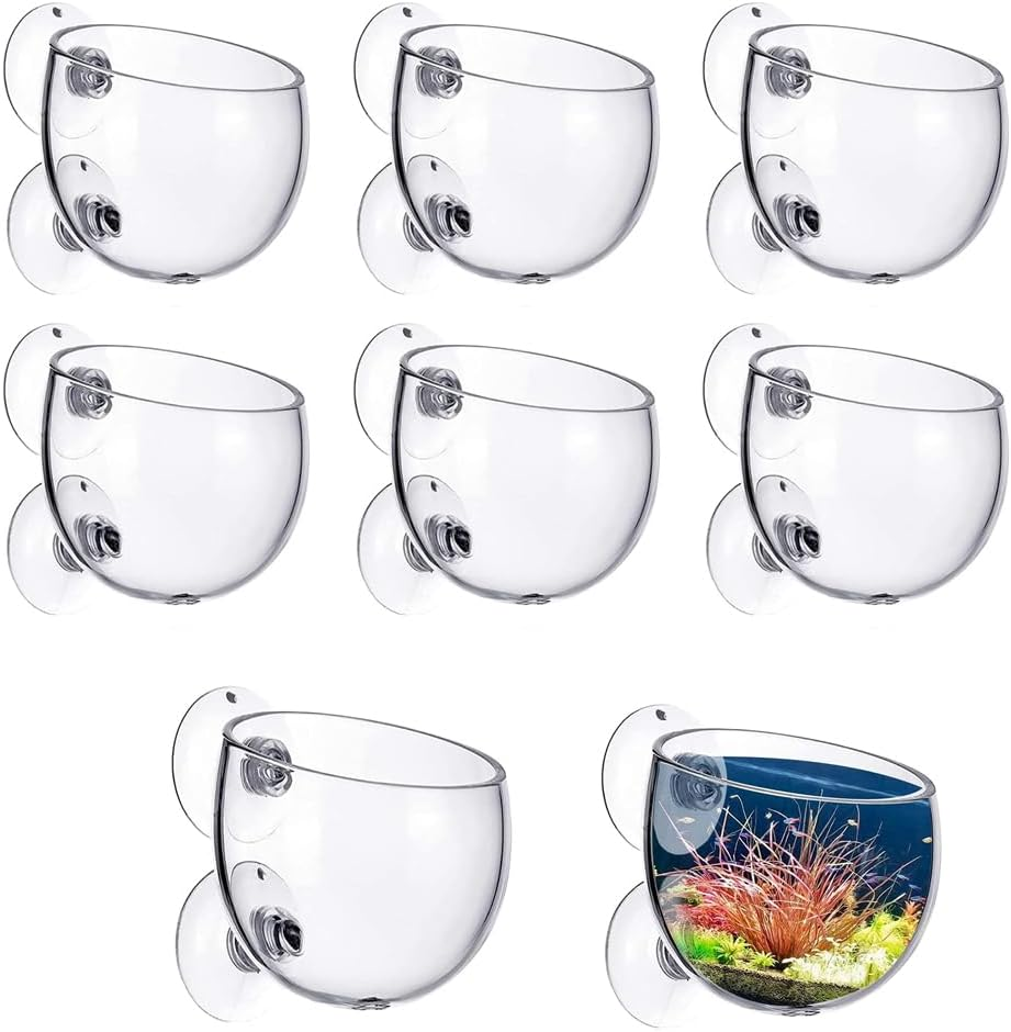 8 Pcs Plant Pot Aquarium Decor, Aquatic Cup, Magnifying Glass Shelf, Crystal Planter Holder image number 2