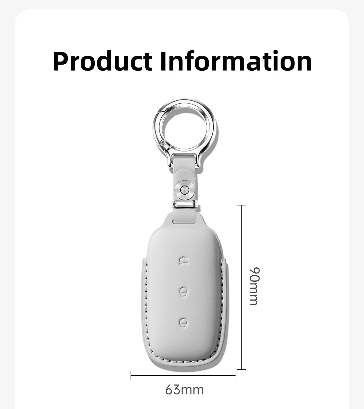 Ontto Leather Car Key Fob Cover Fit for Geely Galaxy EX5 E5 Cityray L6 L7 EMI NO.1 Proton E.Mas 7 5 E8 Starry 8 Key Case Holder Shell Key Chain Keyring Protector Accessories 3 Buttons image number 1