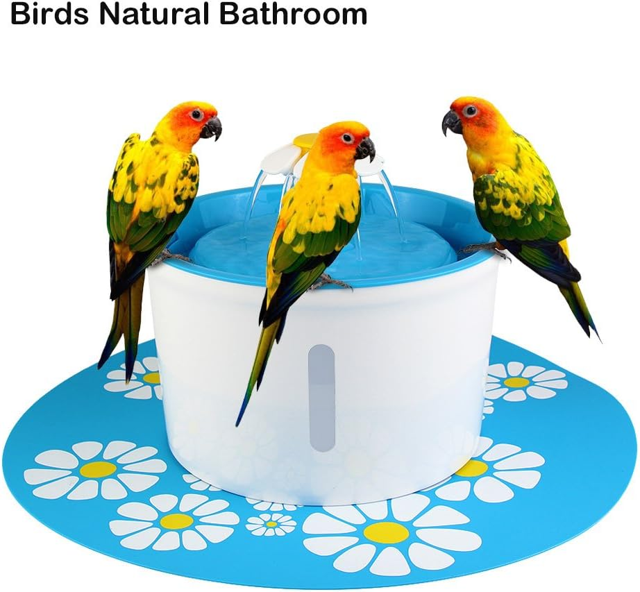 Cat Drinking Fountain Cat Dog Pet Water Fountain Flower Automatic Water Cat Bowl with Free Water Fountain Filter and Silicone Pad, Upgraded 1.6 Liter/54 Oz Pet Water Dispenser (Blue) image number 5