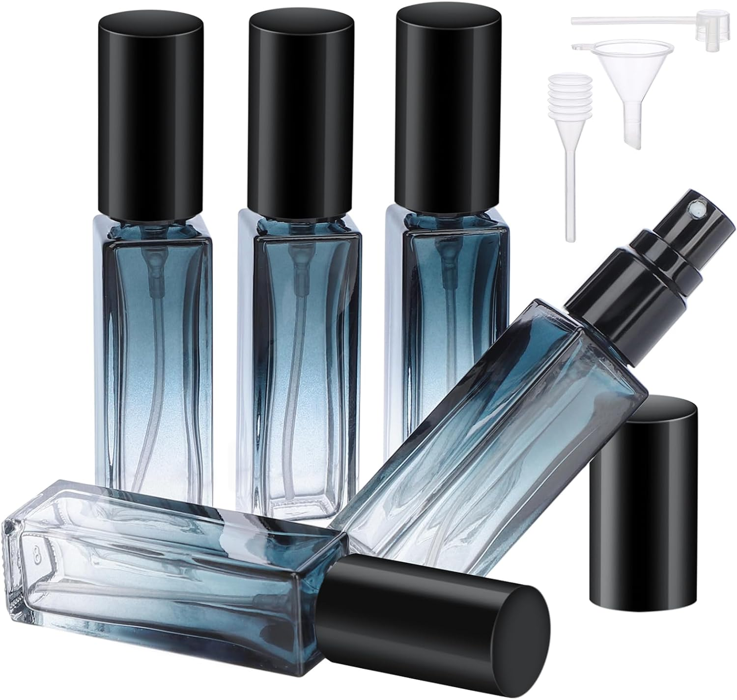 Segbeauty Perfume Atomiser Glass, 5Pcs Travel Perfume Refillable Bottle 10Ml, Perfume Empty Bottles for Men and Women, Good for Party and Date, Gradient Blue image number 5