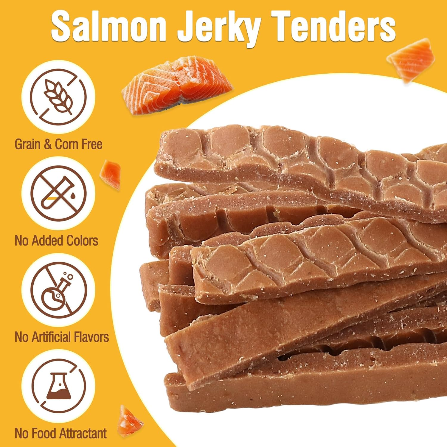 Salmon Sticks Cat & Dog Treats, Real Salmon Tender Strips, High Protein Low Fat Healthy Ingredient Chew Training Snacks image number 6