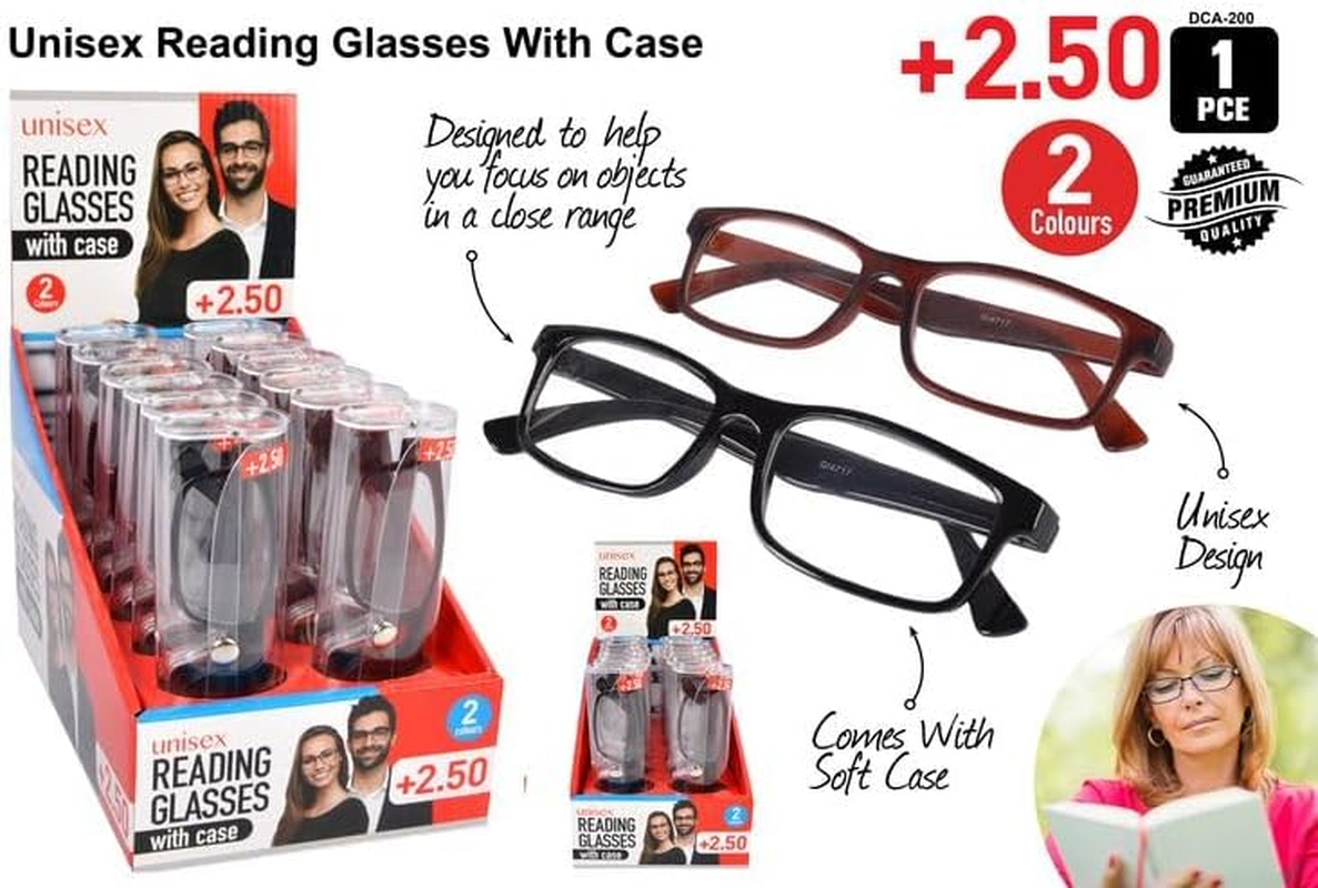 Yatsal Unisex +2.50 Magnifying Reading Glasses with Case image number 2