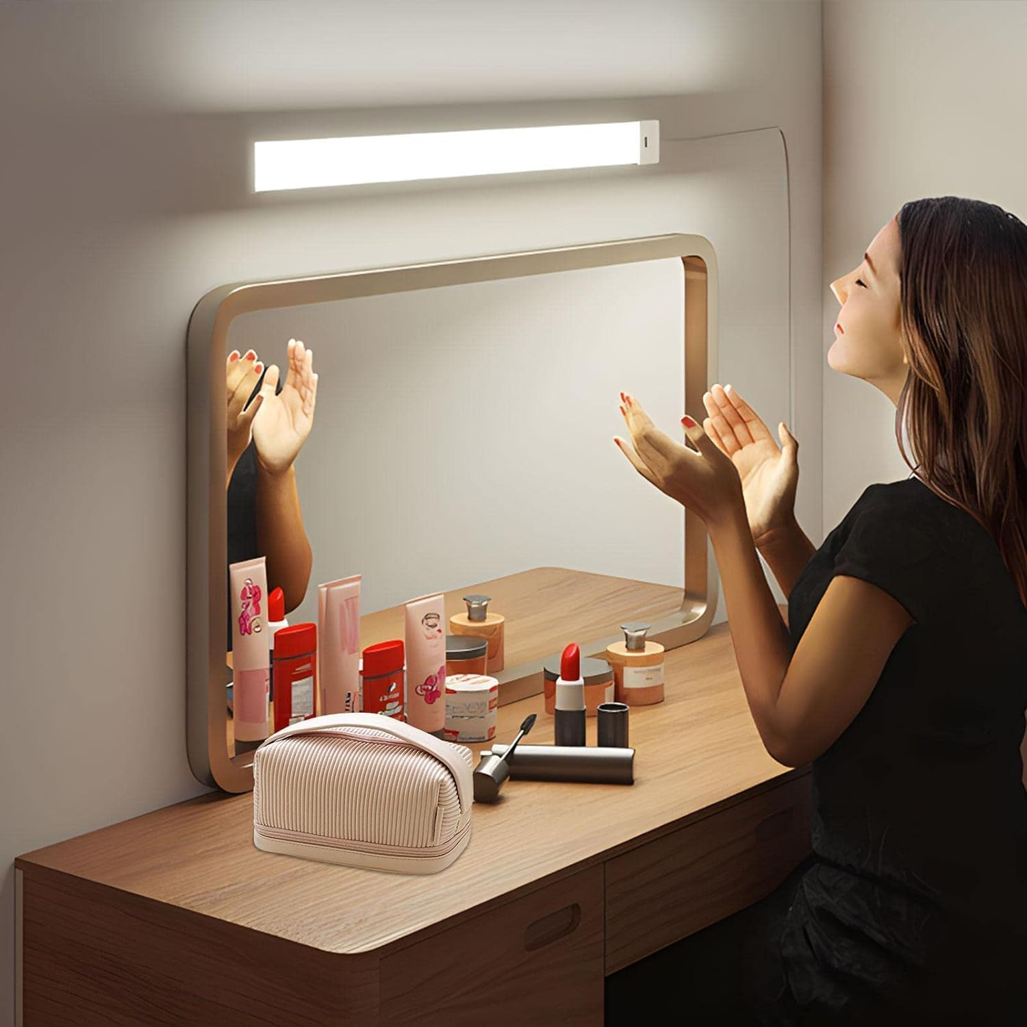 Toiletry Bag for Traveling,Water Resistant Makeup Organizer with Convenient Handle - Cute Travel Shaving Kit Toiletries Cosmetic Bags for Bathroom