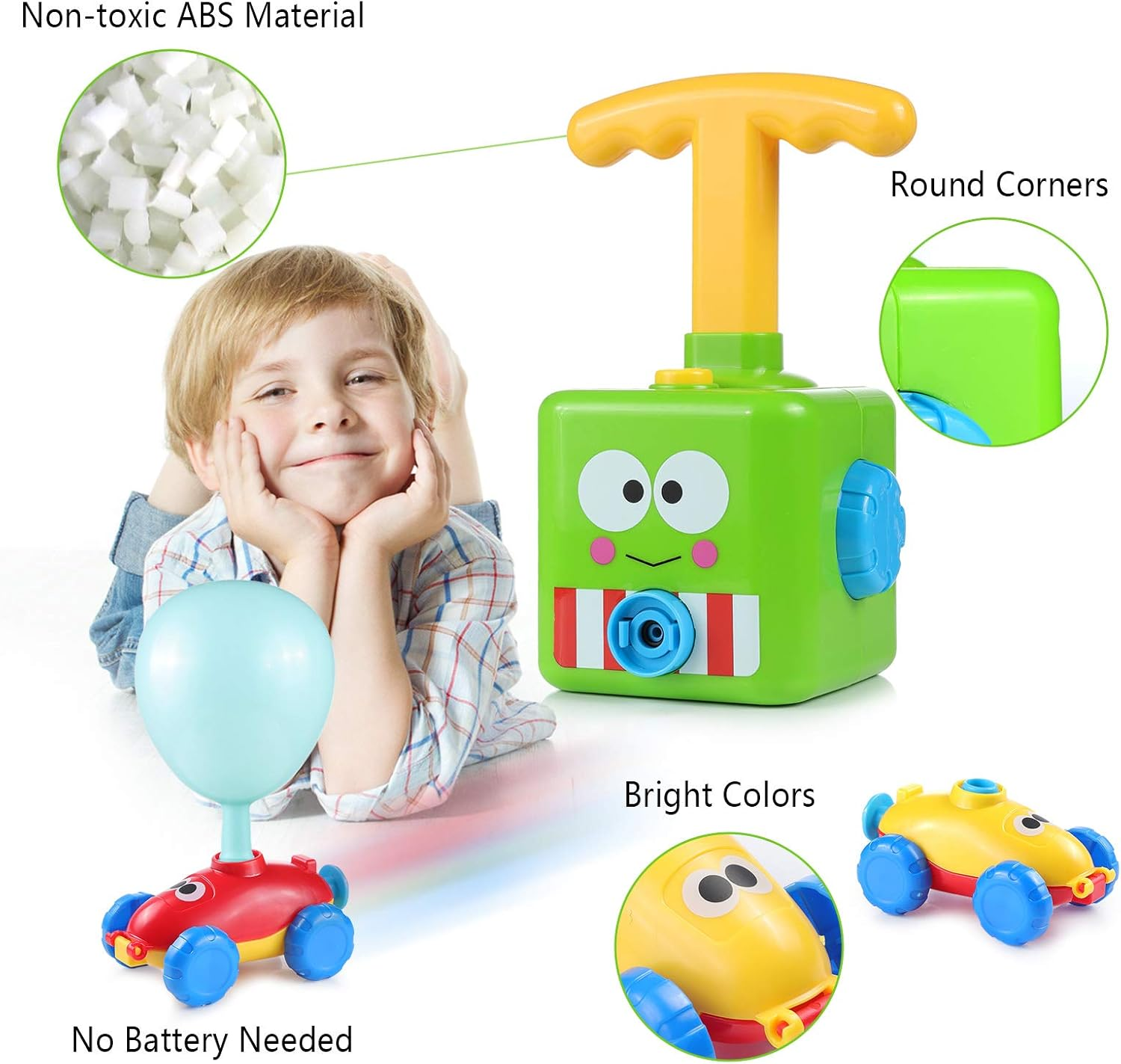 Balloon Powered Launch Car, 19-In-1 Balloon Car Toy, Space Themed, Kid'S Gift (Green) image number 2