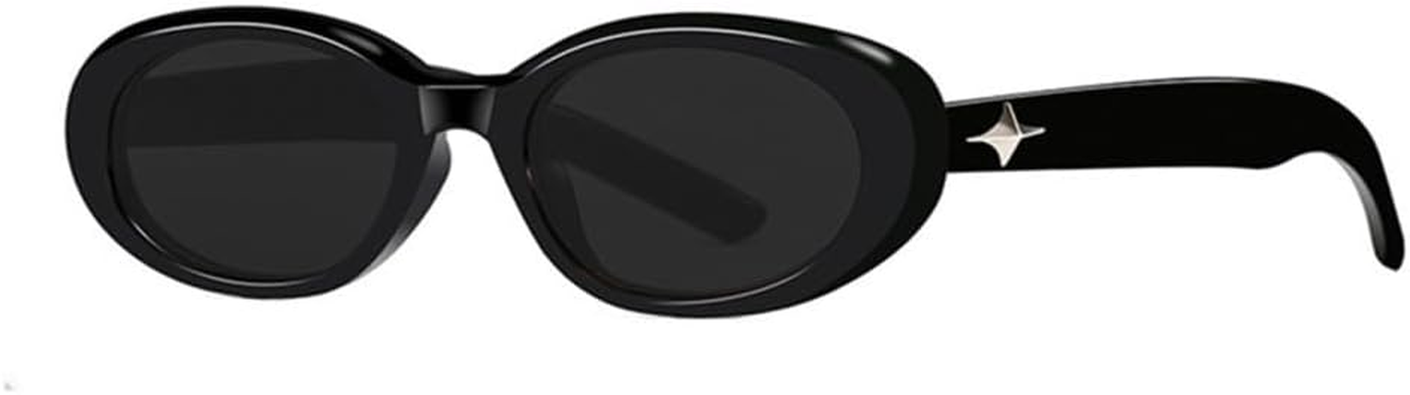 Small Oval Star Vintage Sunglasses Women Glasses Black Pink