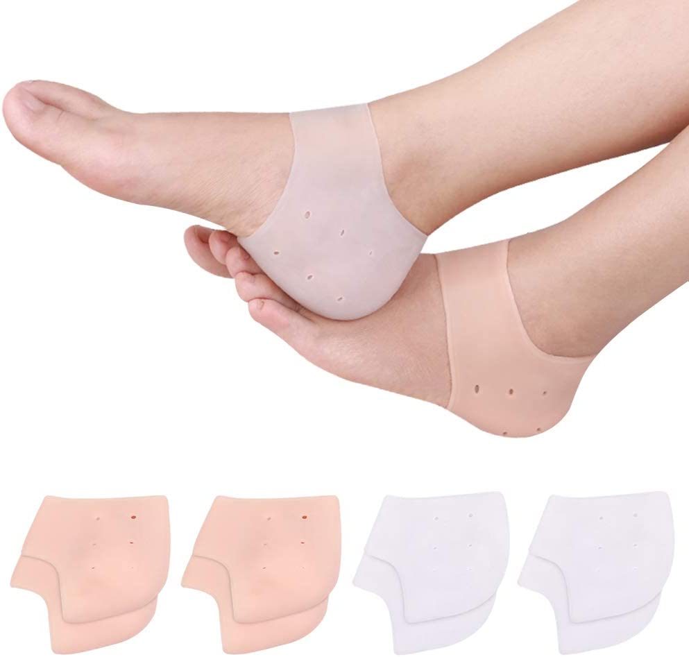 8 Pieces Soft and High Elastic Foot Pads - Plantar Fasciitis Pad, Heel Cup, Silicone Cover, Suitable for Cracking, Tendinitis, and Pain Relief image number 4