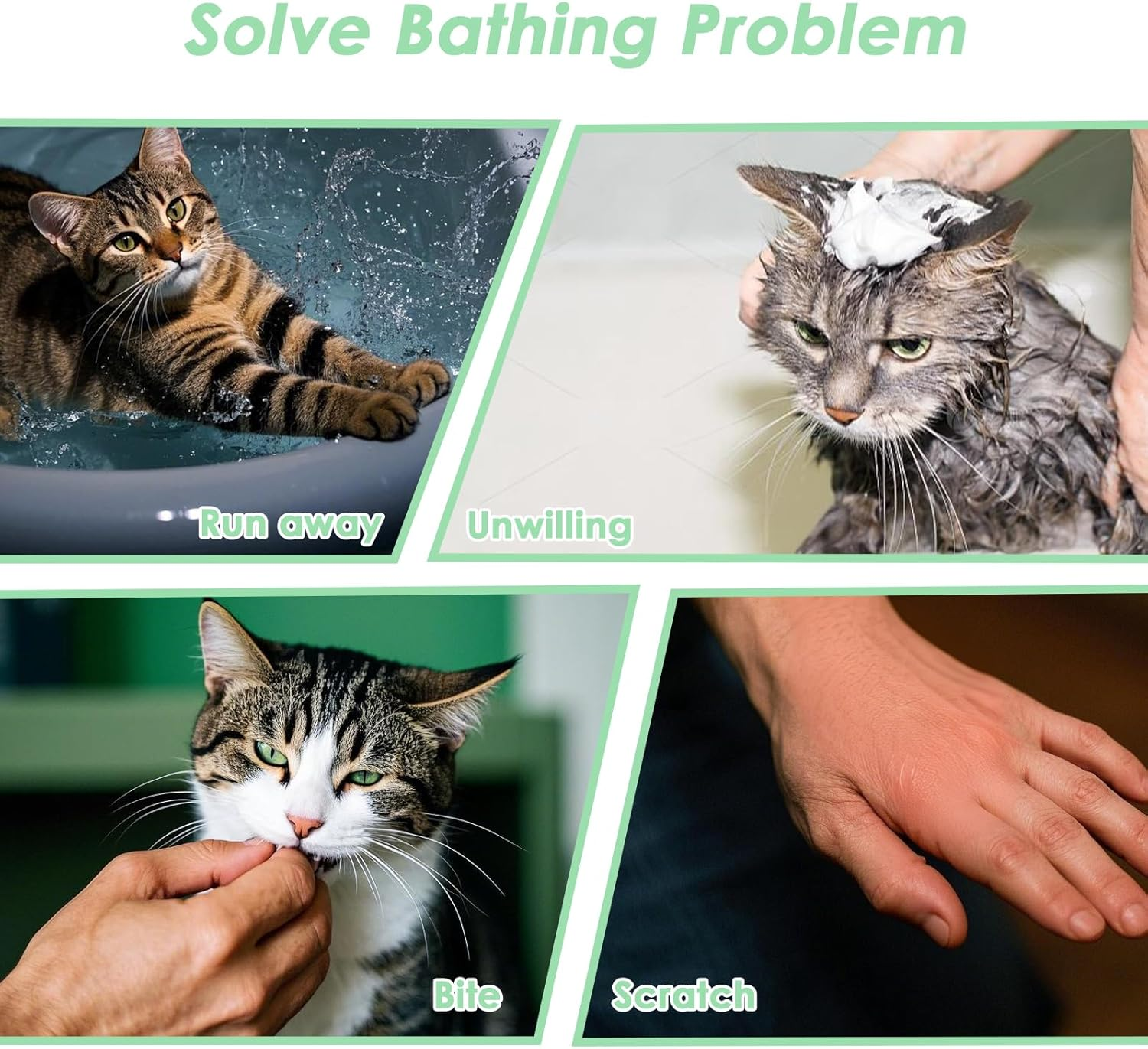 Cat Grooming Bag, Pet Mesh Bath, Durable, Multifunctional, Breathable, Restraint Cat Bag for Bathing, Injecting, Examining Nail Cutting image number 1