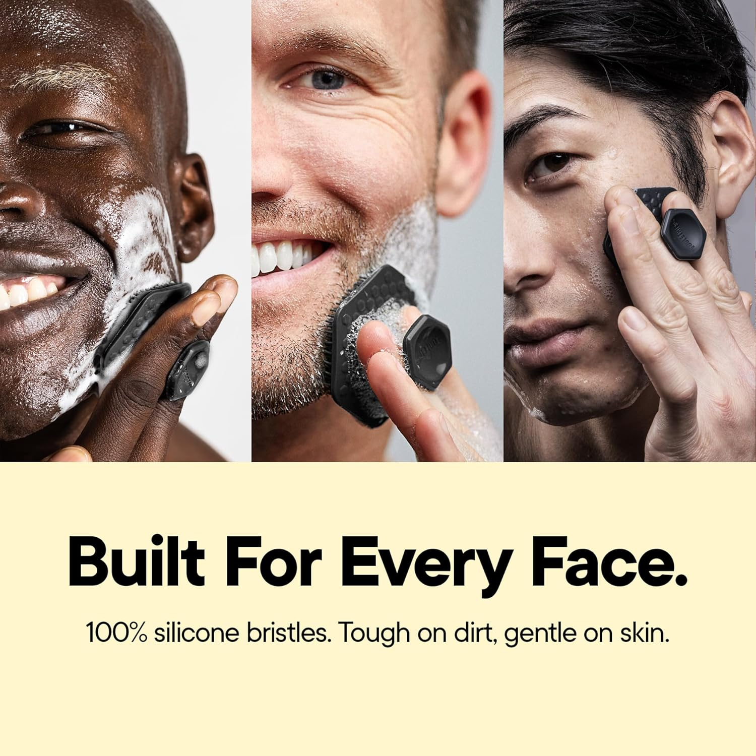 TOOLETRIES Silicone Face Scrubber - Gentle Exfoliator Pad & Massager - Removes Dead & Dry Skin Invigorating Addition to Grooming Routine - Soft-Touch Shower & Bathroom Accessory - Charcoal image number 5