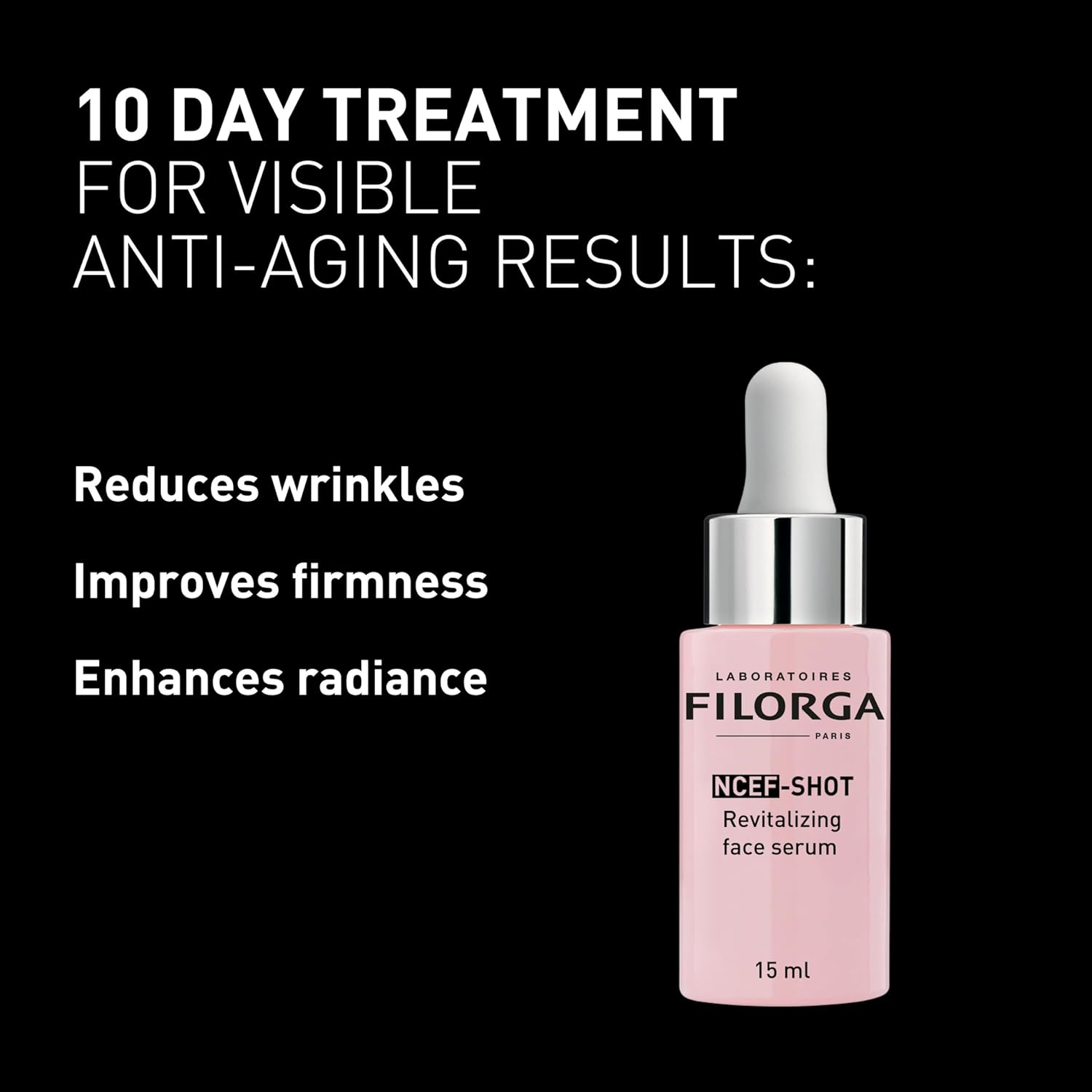 Filorga Ncef-Shot Anti-Aging Serum, Concentrated Wrinkle Reducing Treatment for Radiant & Firm Skin in 10 Days, 0.5 Fl. Oz. image number 6
