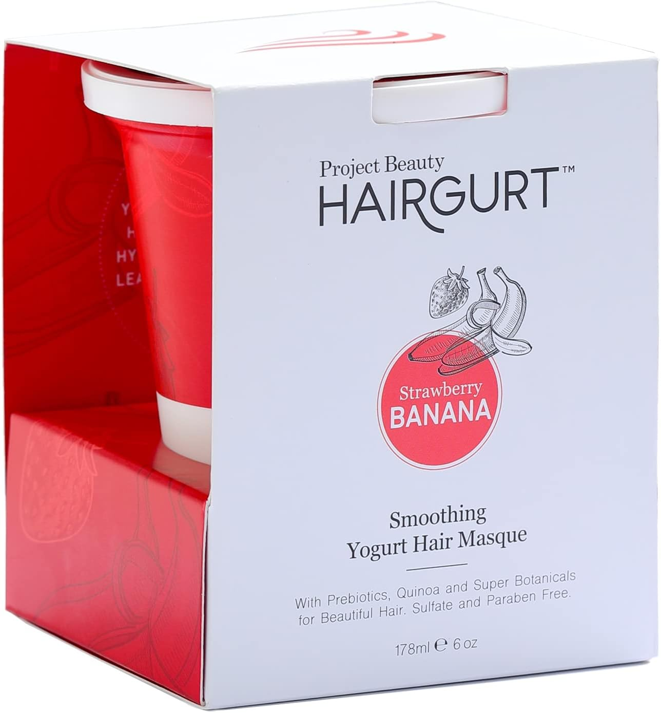 Hairgurt - Smoothing Yogurt Hair Masque Strawberry Banana - 6 Fl. Oz. image number 2