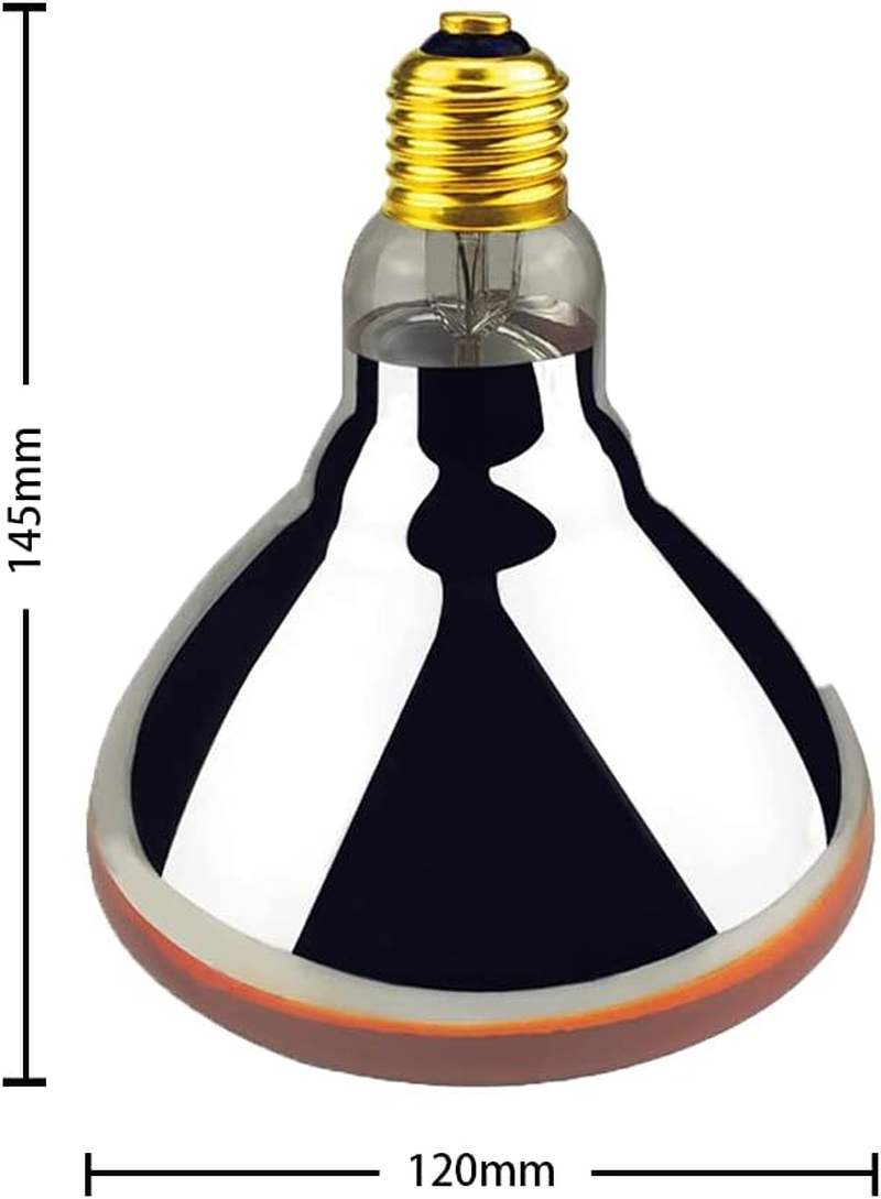 BONGBADA 2 Pack Heat Lamp Infrared Bulbs PAR38 250 Watts Glass Lamp Bulb for Food Service, Brooder Bulb, Chicks, Pet, Bathroom, Light Therapy Use E26 Base, Flood Light Heat Lamp Bulb (Red) image number 4