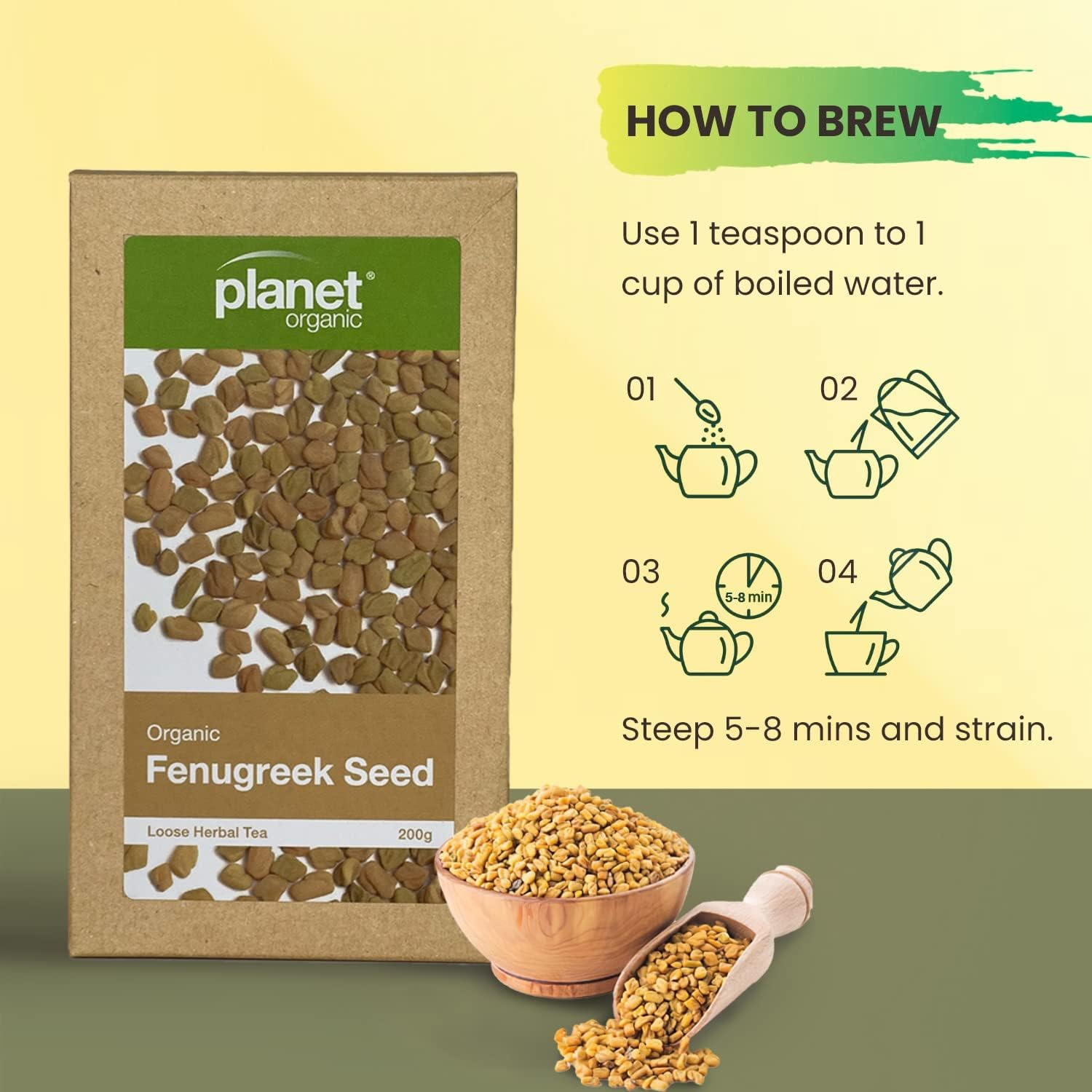 Planet Organic Fenugreek Seed Loose Leaf Tea, 200 G image number 5