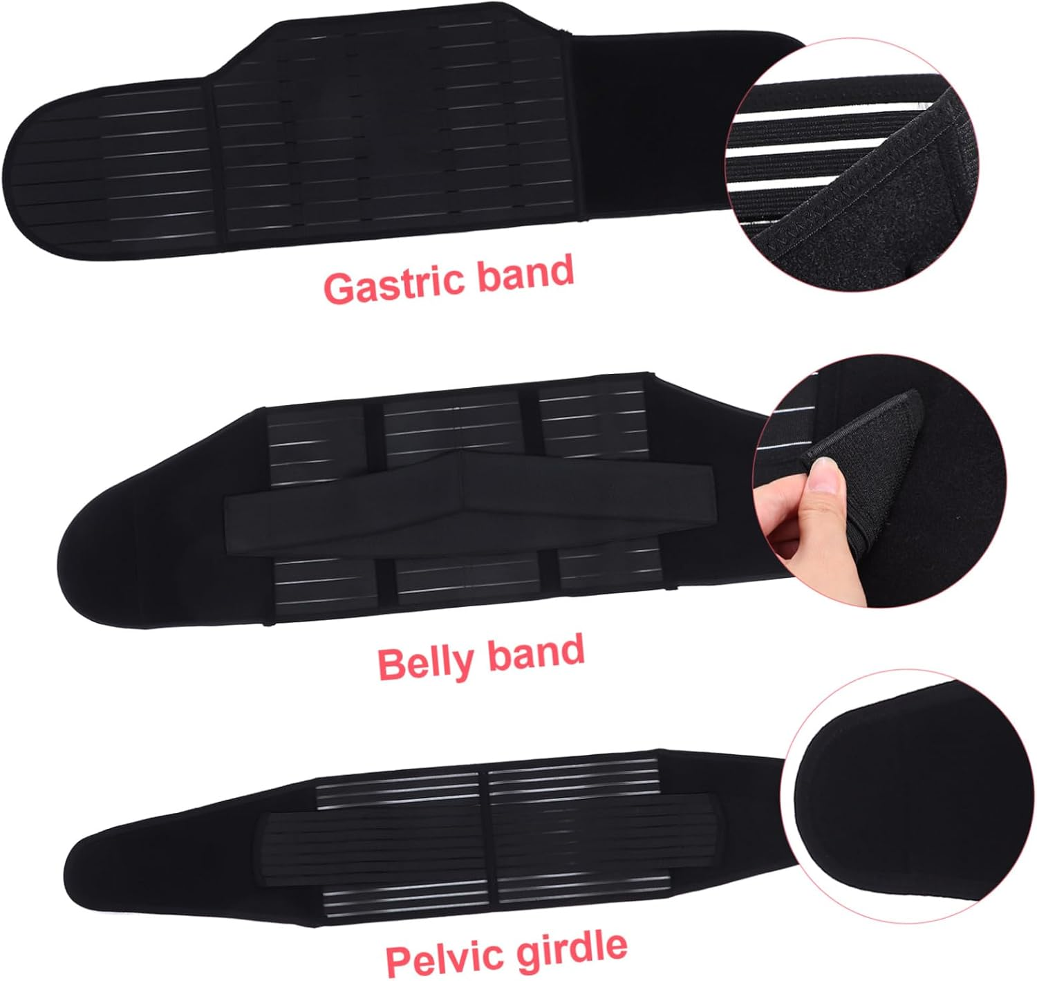 Mikinona Postpartum Belly Band Women Newborn Essentials Elements Women Postpartum Girdle Waist Support after Birth Belly Wraps Black image number 6