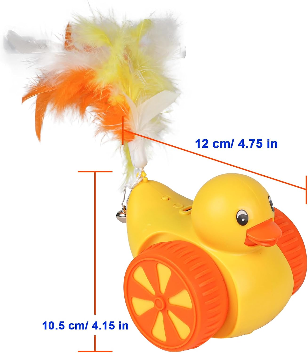 ABCOOL Robot Automatic Cat Toy with Random Trajectory Laser Feather for Smart Pet Kitten Dog Game Fun Exercise, 3 in 1 Duck Electric Indoor Rechargeable Automated Moving Playing Toy image number 5