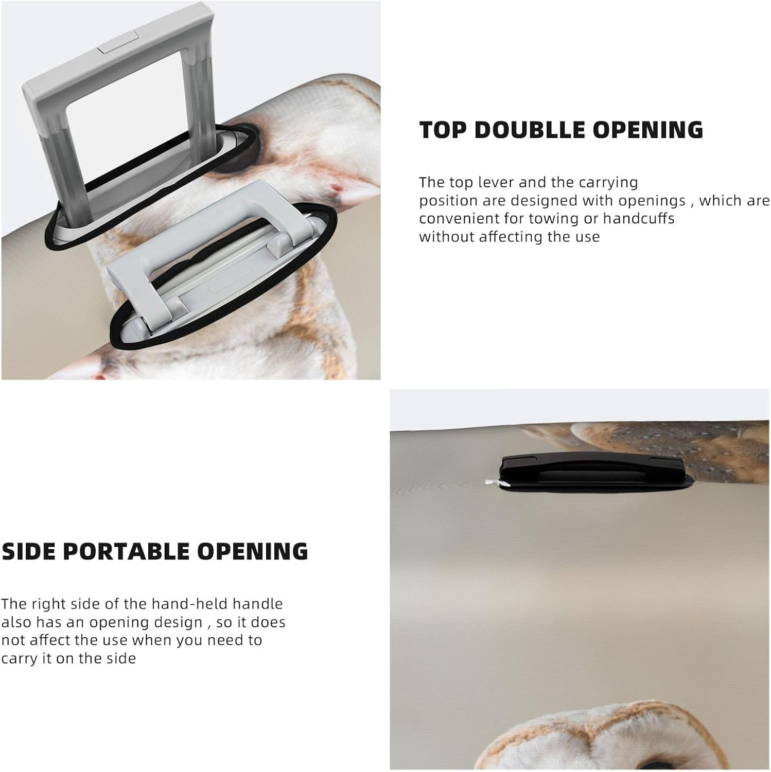 Obabo Butterfly Purple Travel Luggage Cover,Washable Suitcase Cover Protector Anti-Scratch Suitcase Cover Fits 18-32 In, Funny Owl, M