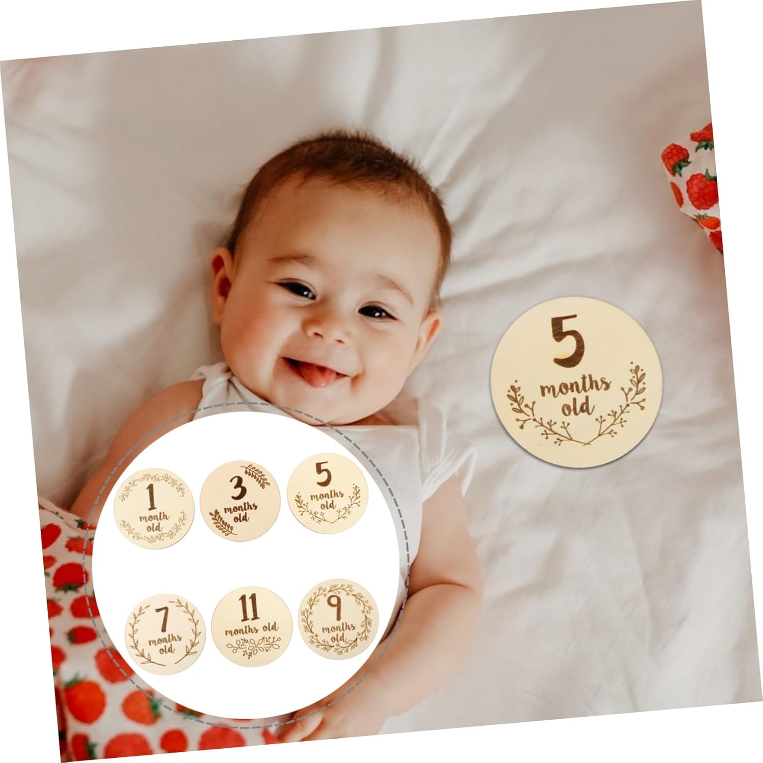 6Pcs Hello Newborn High Contrast Milestone Cards Birth Month Photo Props Unique Newborn Shower image number 3