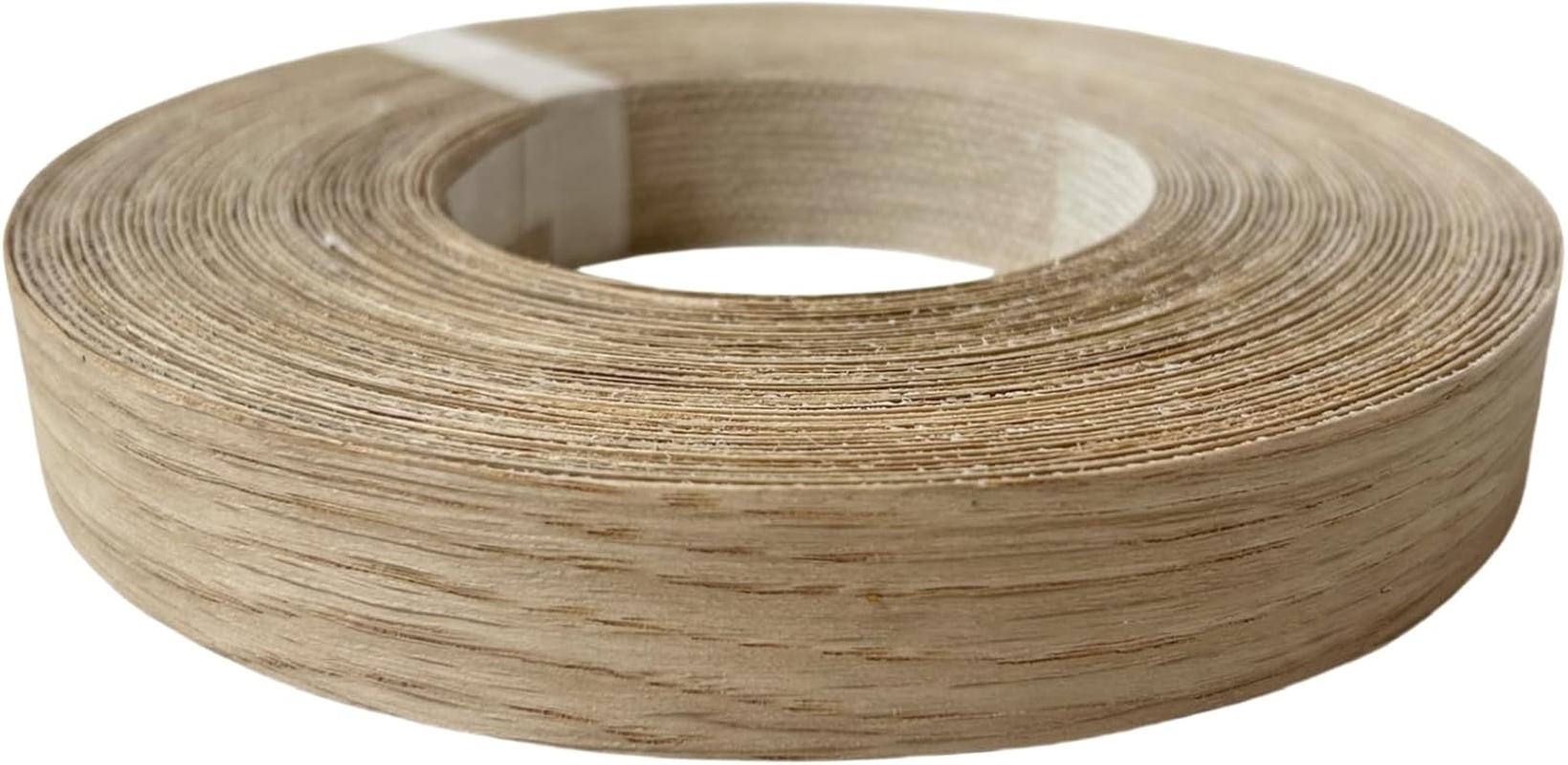 Preglued American White Oak Wood Veneer Edging, Plywood Edge Banding, Flexible Wood Tape, Iron on Easy Application Veneer Edging with Hot Melt Adhesive Back (2.2Cmx15M) image number 3