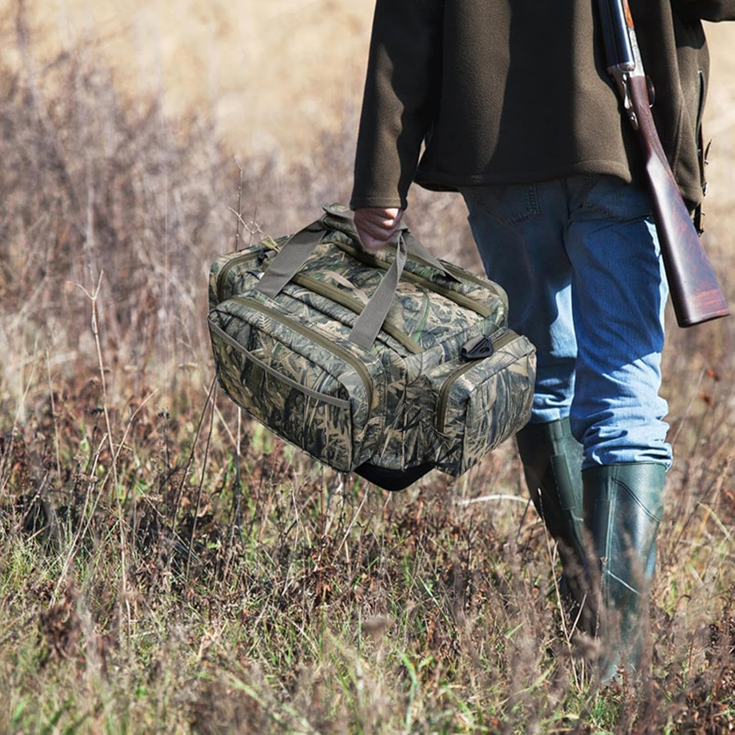 Kivrimlarv Weather Resistant Hunter Bag, Waterfowl Hunting Bags, Outdoor Hunting Equipment Bag, Hunting Duffle Gear Bag 12.8X8.46X8.46 Inches for Travel, Hiking, Camping, Hunting, Outdoor Use image number 3