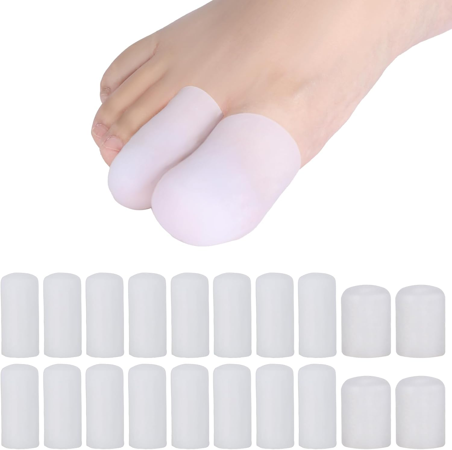 Madholly 20 Pieces Gel Toe Cap, Prevent Callus and Blistering, Silicone Toe Protector for Women and Men