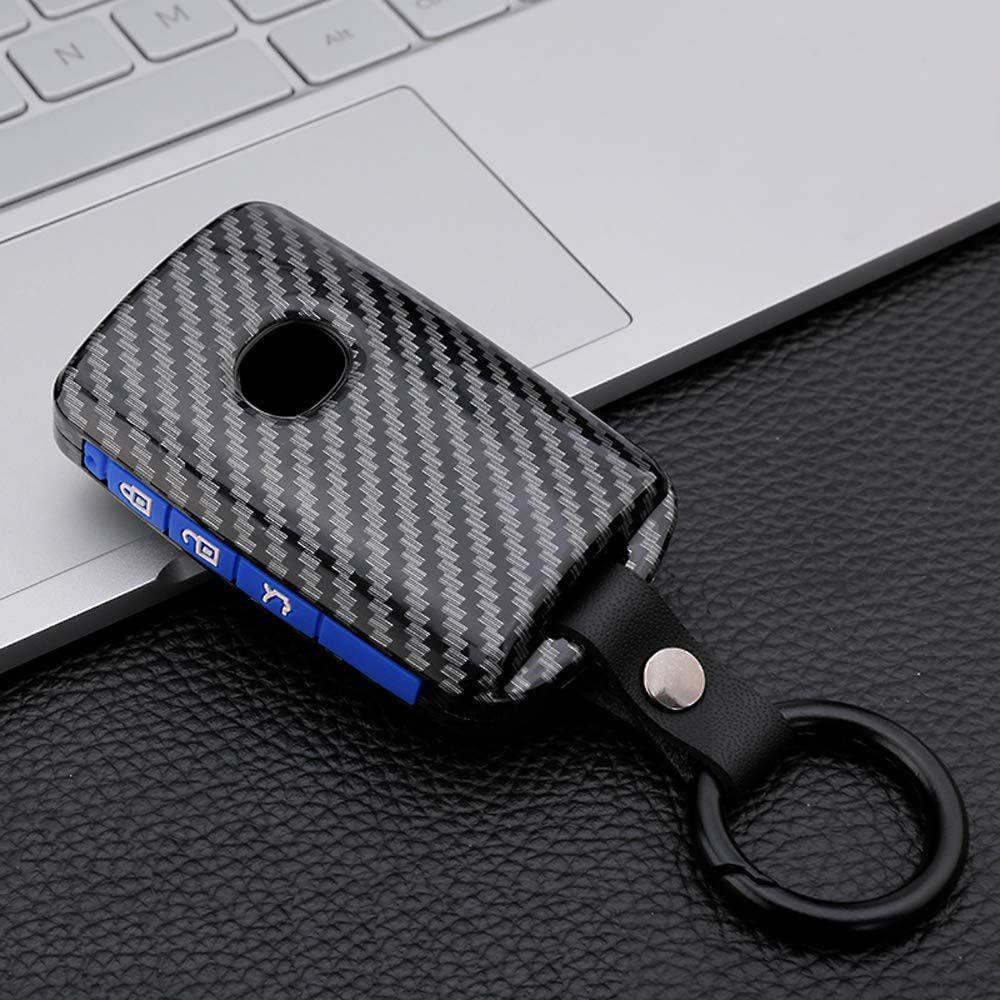 Ontto for Mazda 3 Alexa Car Key Cover Keyring for Mazda 3 CX-30 CX-5 CX-9 Mazda 3 Sedan 2019 2020 Key Fob 3 Buttons Accessories Remote Key Shell Keychain Key Holder Smart Key Protector-Carbon Red A