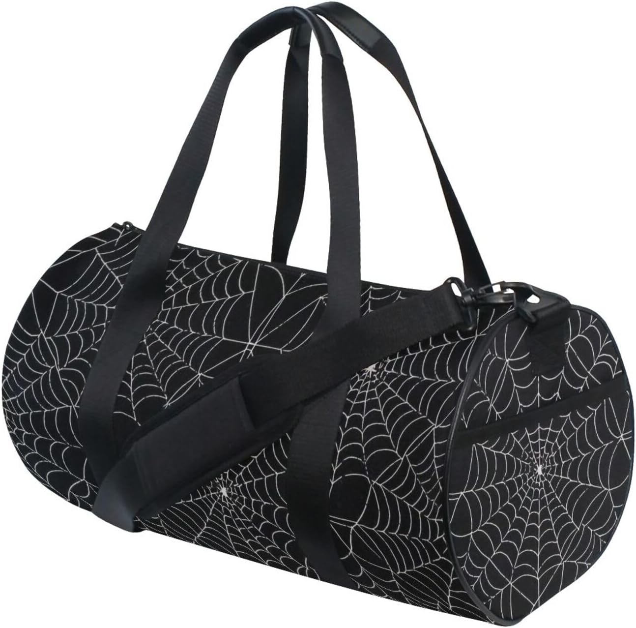 Gothic Black Halloween Spider Web Large Duffle Bag Overnight Bag Airplane Traveling Foldable