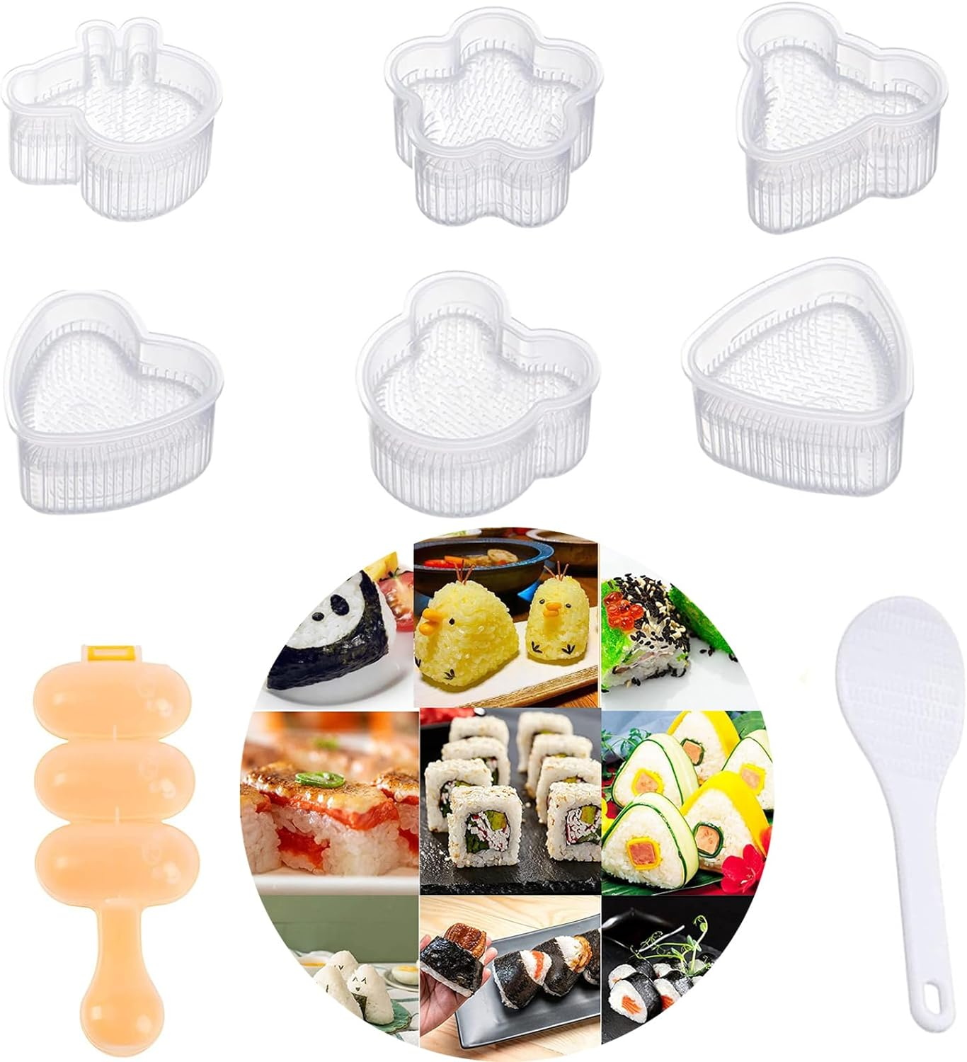 8-Piece Onigiri Mold,Diy Rice Ball Mould Shaker,Perfect for Lunches, Parties image number 1