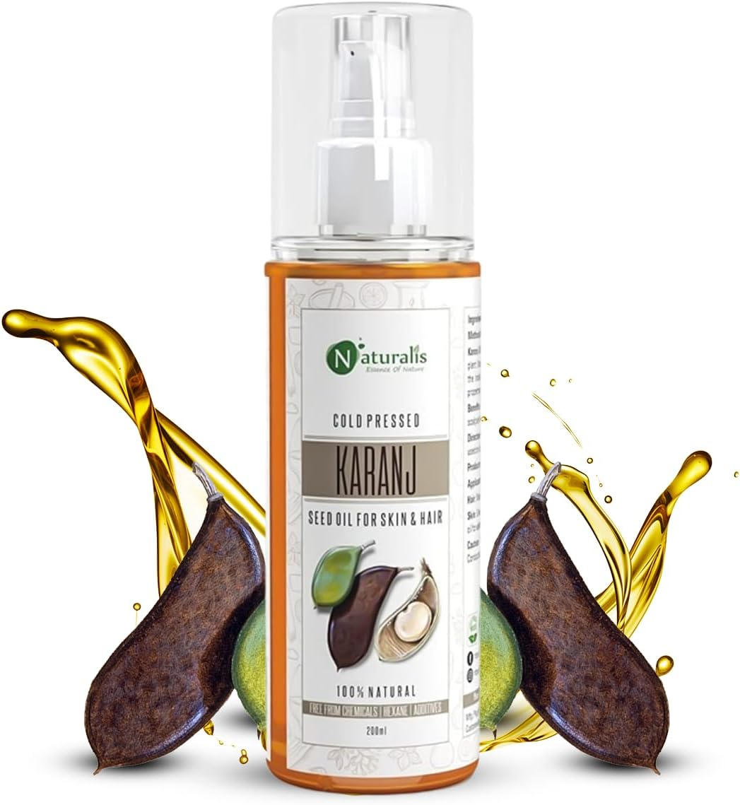 Naturalis Essence of Nature Cold Pressed Karanj Carrier Oil for Hair and Skin, 200 Ml image number 1