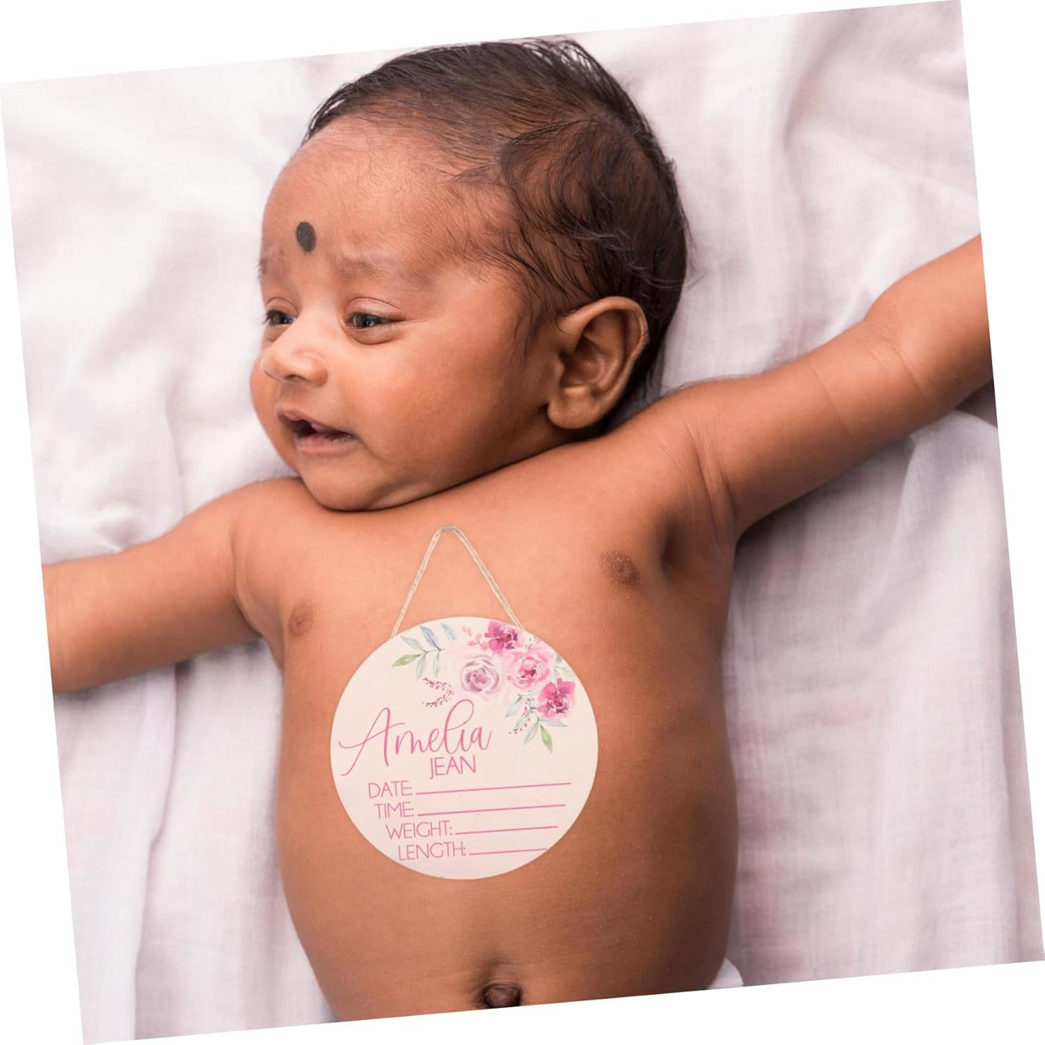 2Pcs Name Sign Plaque Wooden Birth Announcement for Nursery Newborn Decor Boy Girl image number 6