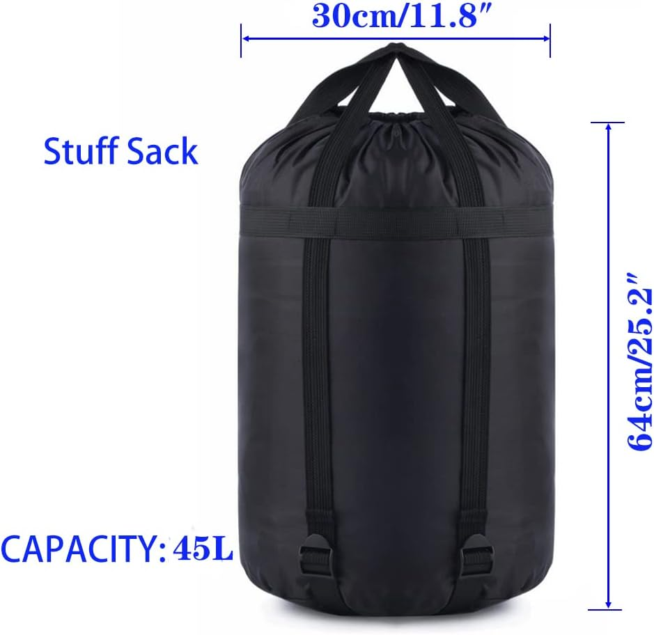 MOOCY Compression Stuff Sack, 20L、45L Stuff Sack Compression Sleeping Bag Storage Stuff Sack Organizer - Great Sleeping Bags Clothes Camping Hiking Backpacking image number 2