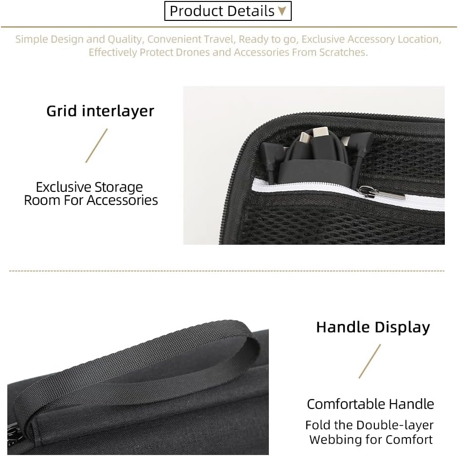 TEHAOUU Storage Case Compatible with DJI Osmo Mobile 8, Hard Shell with Custom Foam, Waterproof for Stabilizer & Accessories (Black) image number 1