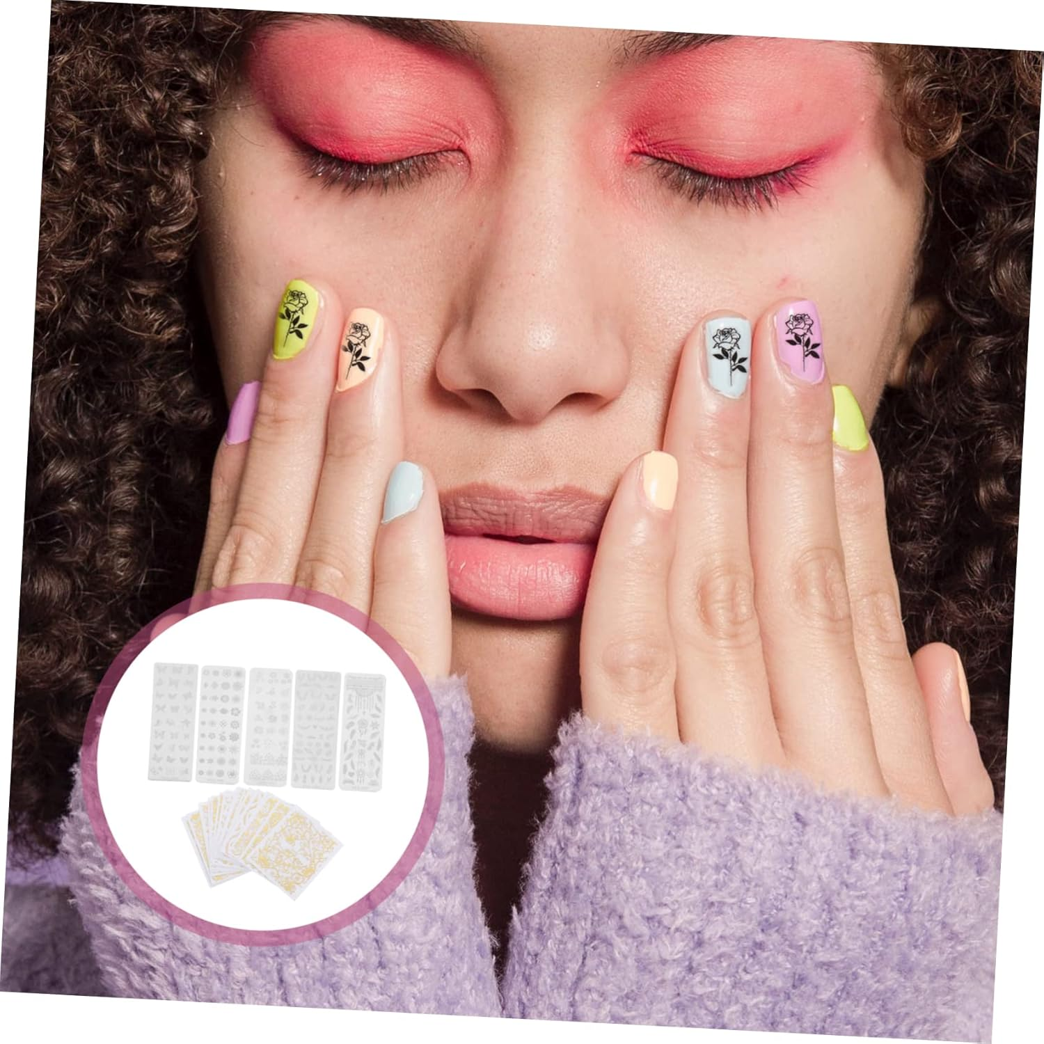 MERRYHAPY 5Pcs Nail Art Stamper Plates Nail Stamping Templates Decor Art Stencils Accessories