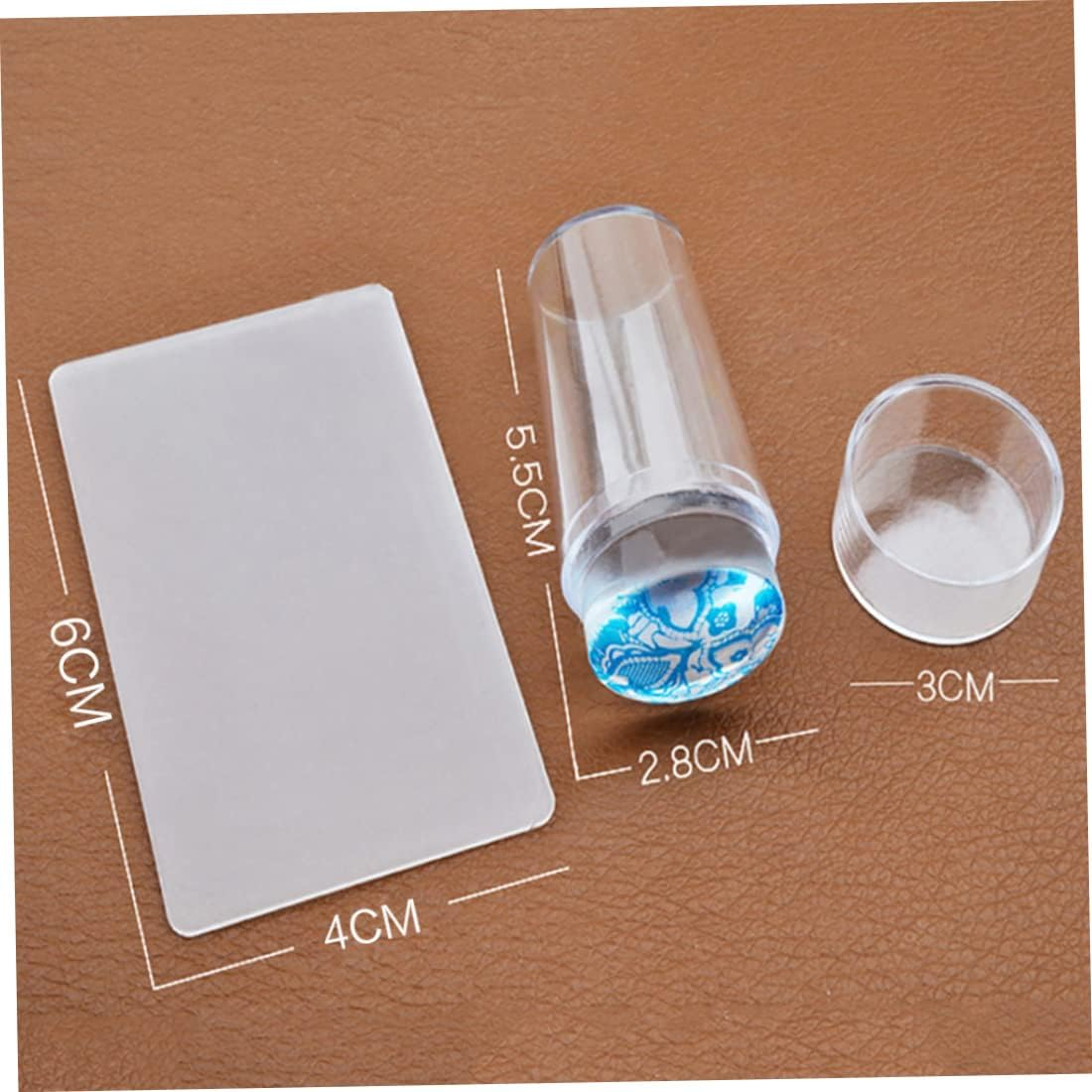 1Set Nail Art Jelly Stamper with Scrapers Set Transparent Soft Clear Nail Stamping Kit Manicure Print DIY Nail Art Tool Clear Nail Art Stamper Nail Art Stamper Set for Salon or Home Use image number 2