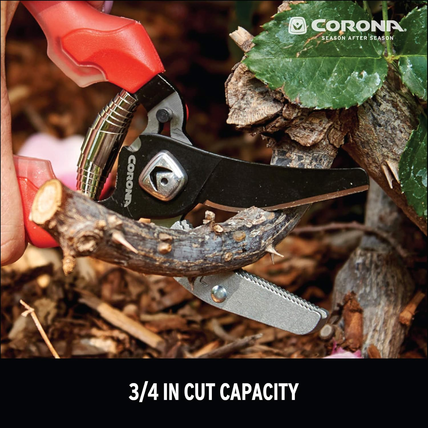 Corona AP 3334 Non-Stick Steel Comfortgel Anvil Hand Pruner - 3/4 Inch Cut Capacity Stem and Branch Garden Shears, Red image number 1