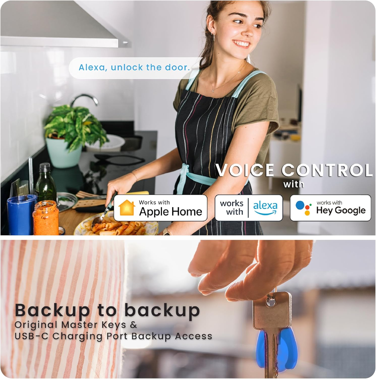 Lockly PIN Genie Pro Zeno Series Smart Door Lock. Video and Fingerprint Access Keyless Entry Deadbolt. Digital Front Door Lock Satin Nickel with Built in Wifi Connectivity image number 6