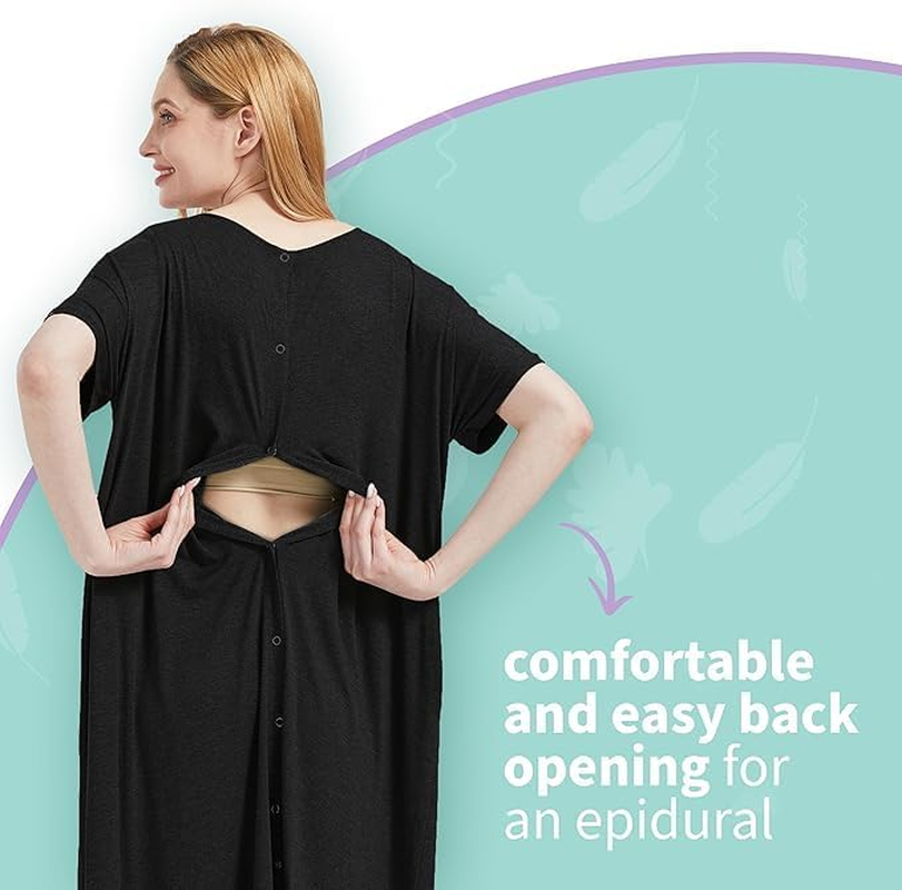 Mama & Wish Labor and Delivery Gown 3 in 1 Labor, Nursing Gown for Hospital Made with Ultra-Soft Fabric for Ultimate Comfort image number 4