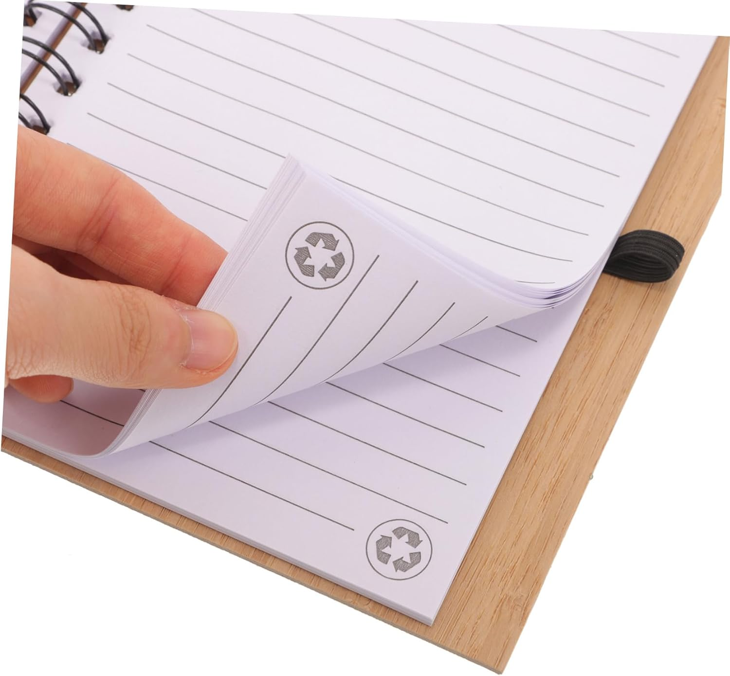 Operitacx Mini Notepad Bamboo Cover Compact Planner for Daily Planning Students Office Portable Memo Pad