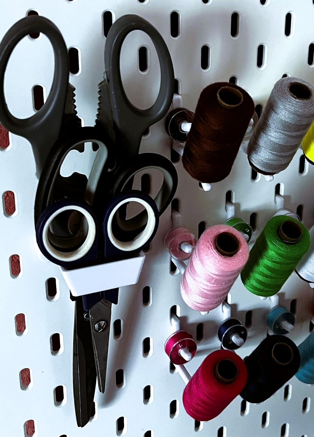 2 X Scissor Holder for IKEA SKADIS - Perfect Fit Holder for Scissors & Tools - Perfect for Perforated Wall Organisation image number 1