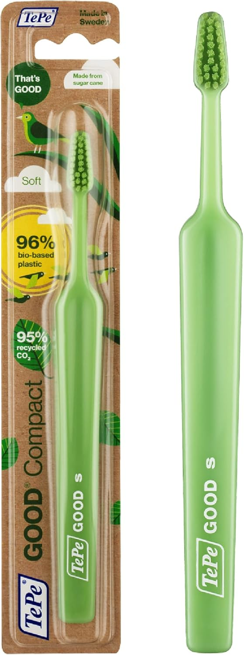 Tepe GOOD Compact Toothbrush, Soft, Green, Kids (XS), 1Pc, Small Head Toothbrush for Improved Access, Soft Bristle Toothbrush for Gentle Cleaning image number 6